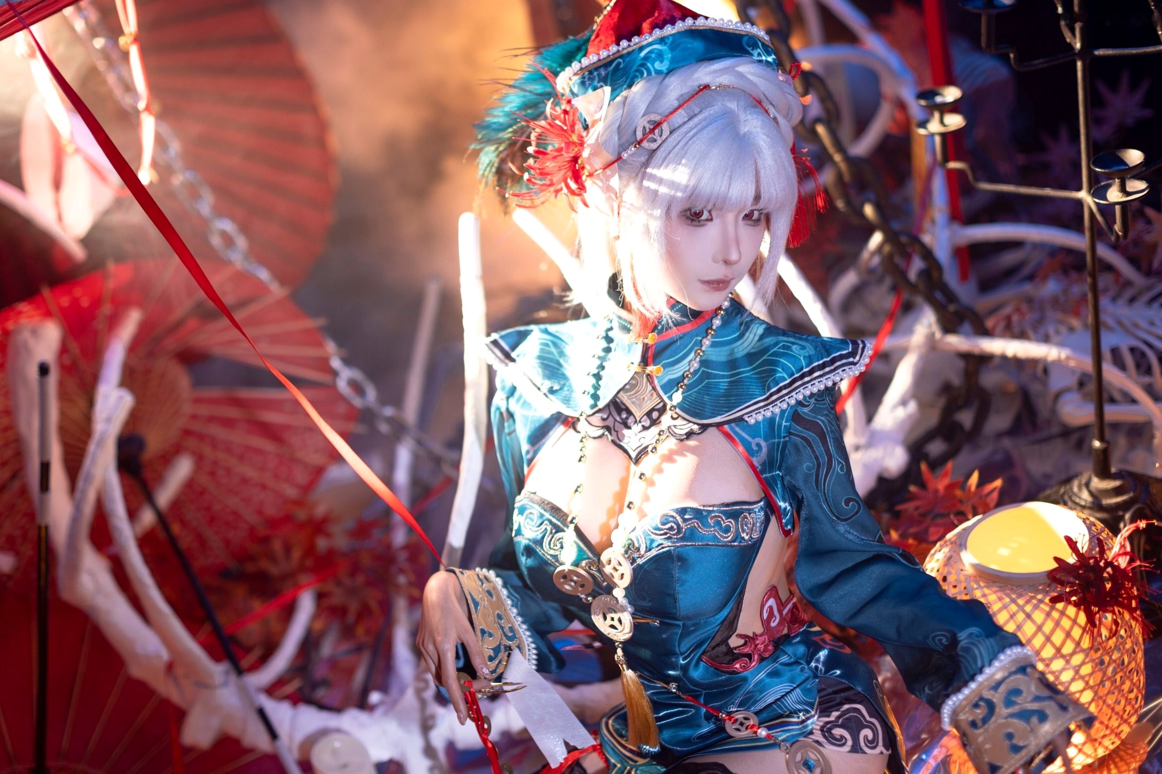 蠢沫沫-8月写真合集-4:暗黑国风僵尸娘COS与黑丝美腿性感写真