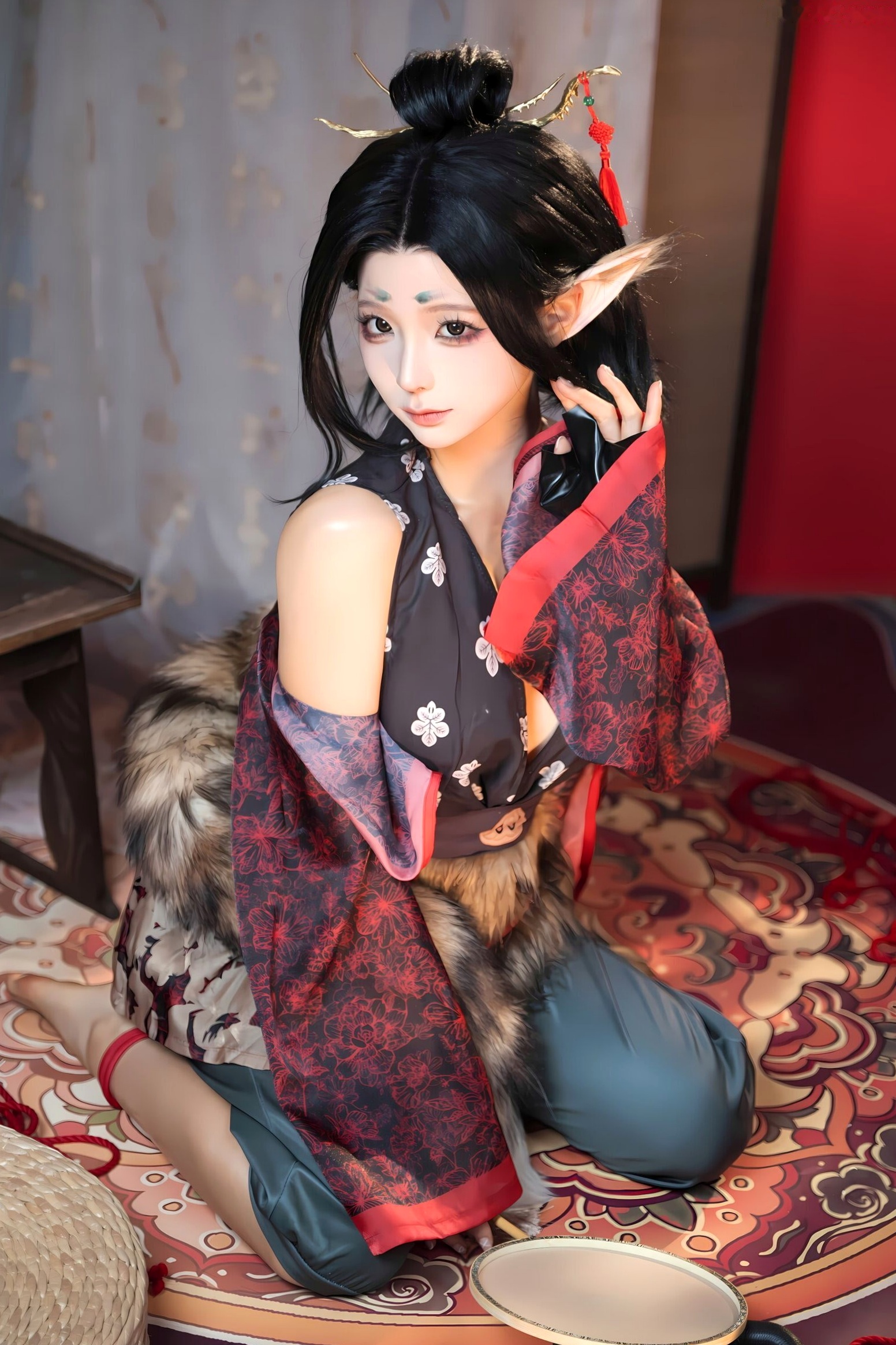蠢沫沫《黑神话:悟空》萍萍Cosplay 妖魅红绳古风性感写真