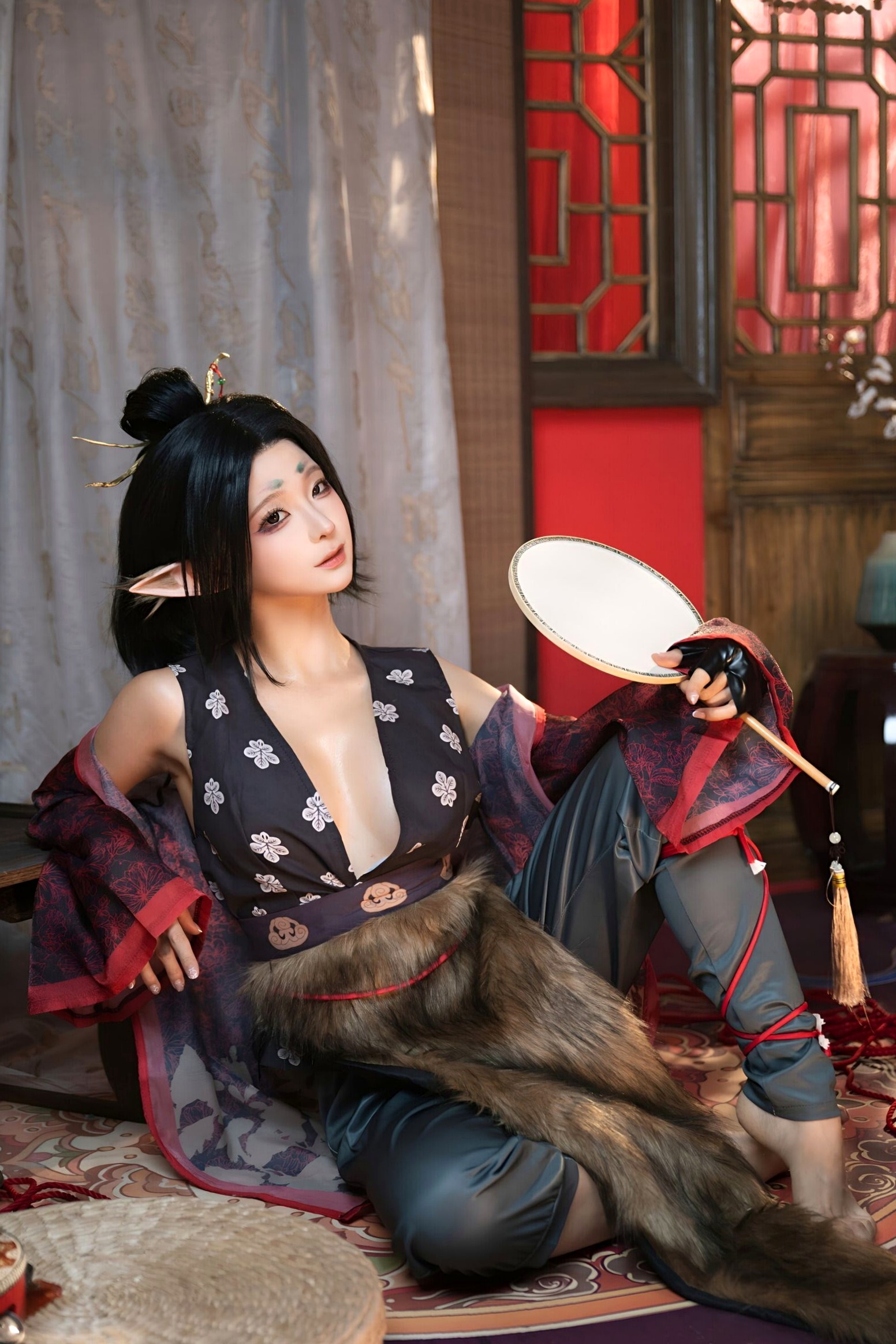 蠢沫沫《黑神话:悟空》萍萍Cosplay 妖魅红绳古风性感写真