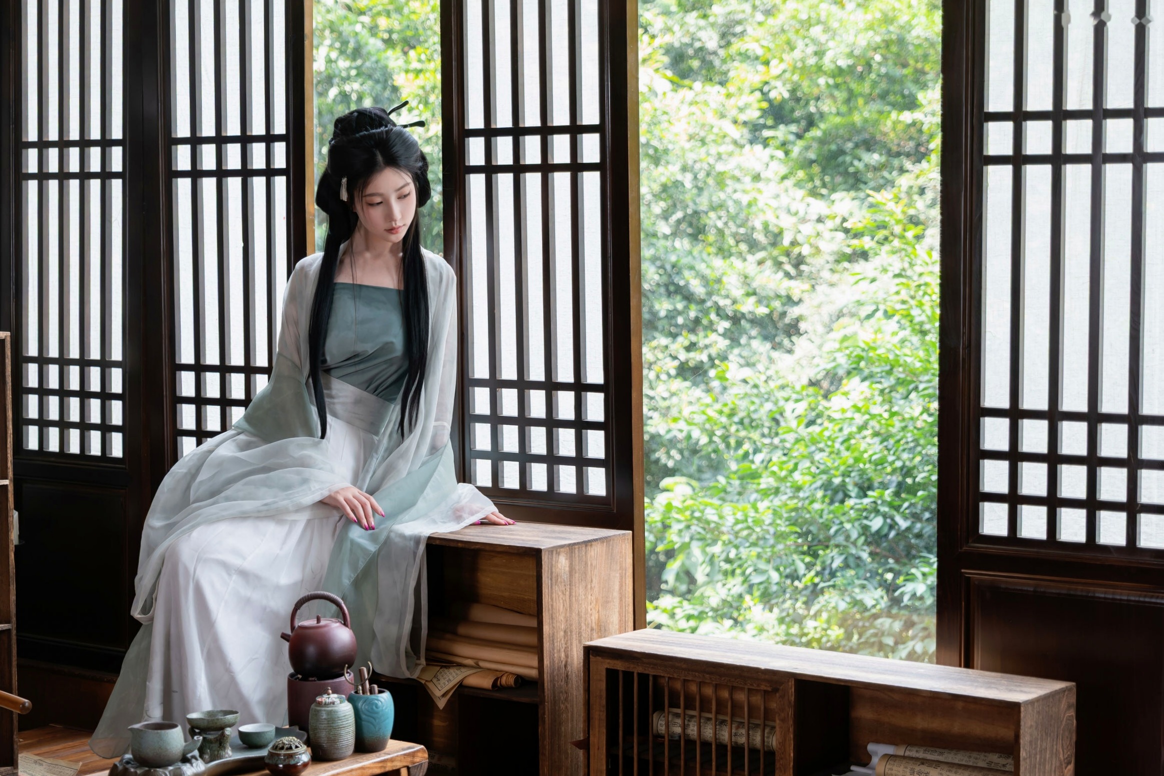 年年 - 浣溪沙 古风薄纱大尺度私房写真 极品女神性感诱惑