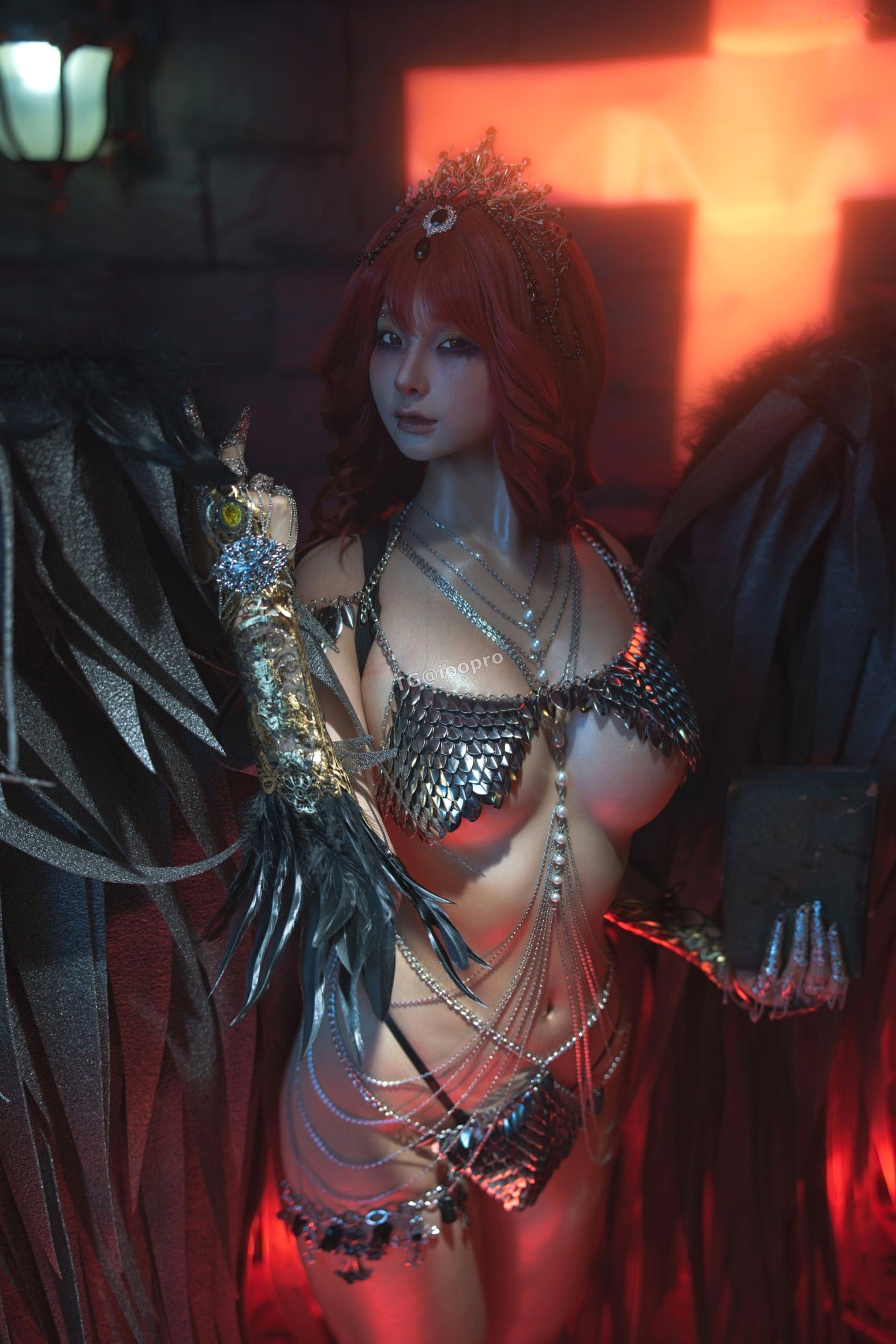 蠢沫沫-黑天使 哥特暗黑风Cosplay冷艳性感角色扮演写真