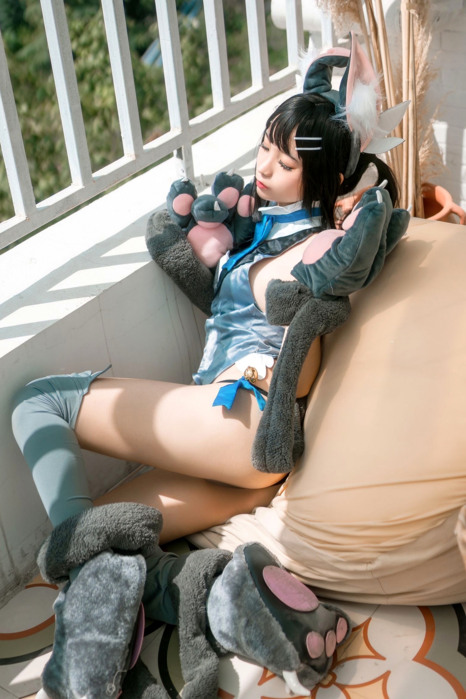 蠢沫沫-美游-魔法少女-伊莉雅 阳台兽耳萌系Cosplay性感私房写真