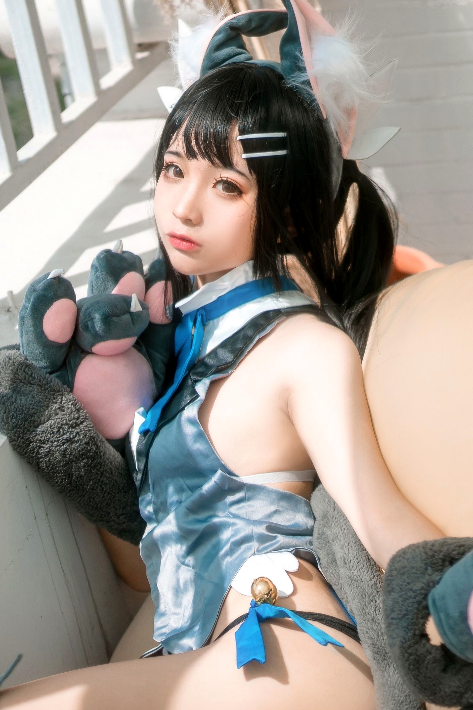 蠢沫沫-美游-魔法少女-伊莉雅 阳台兽耳萌系Cosplay性感私房写真