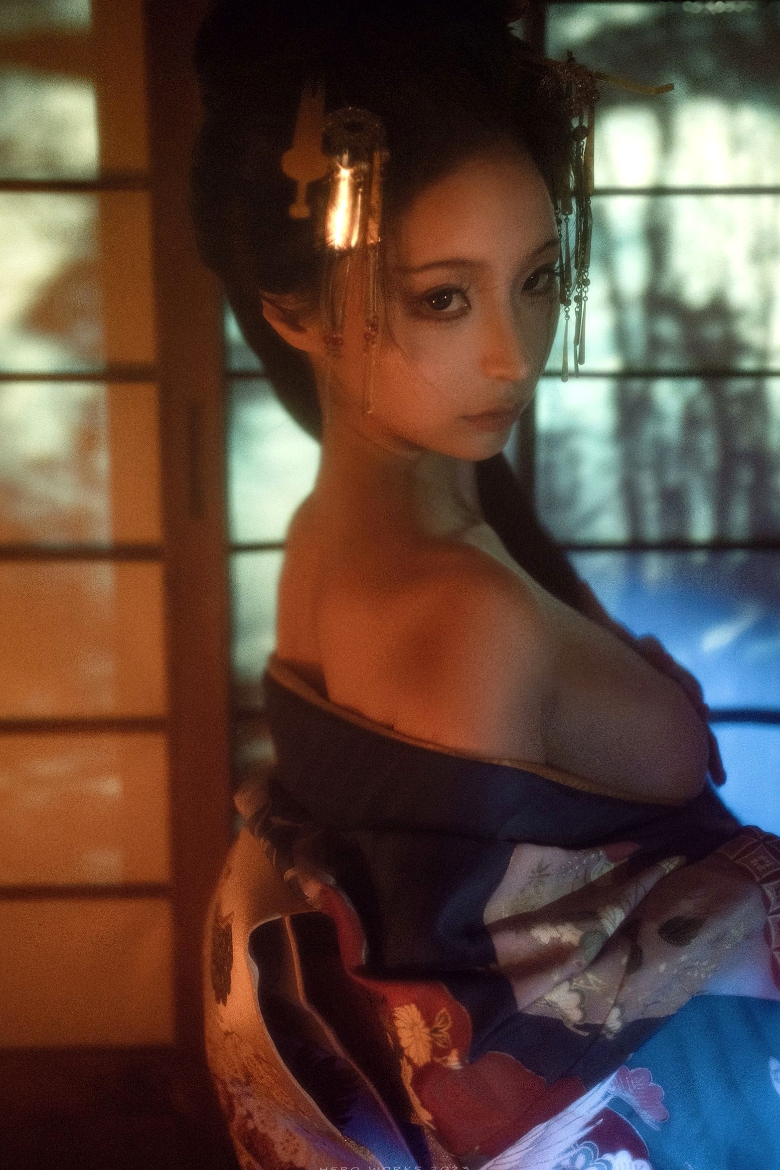 蠢沫沫-2024年会员《祥瑞》和服古风角色扮演冷艳诱惑写真