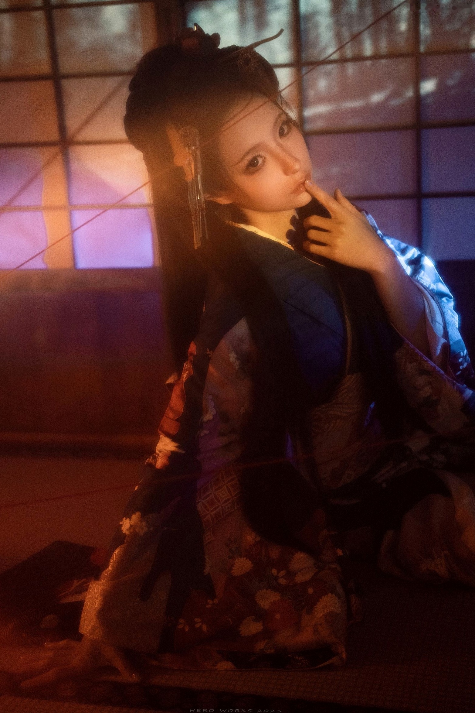 蠢沫沫-2024年会员《祥瑞》和服古风角色扮演冷艳诱惑写真