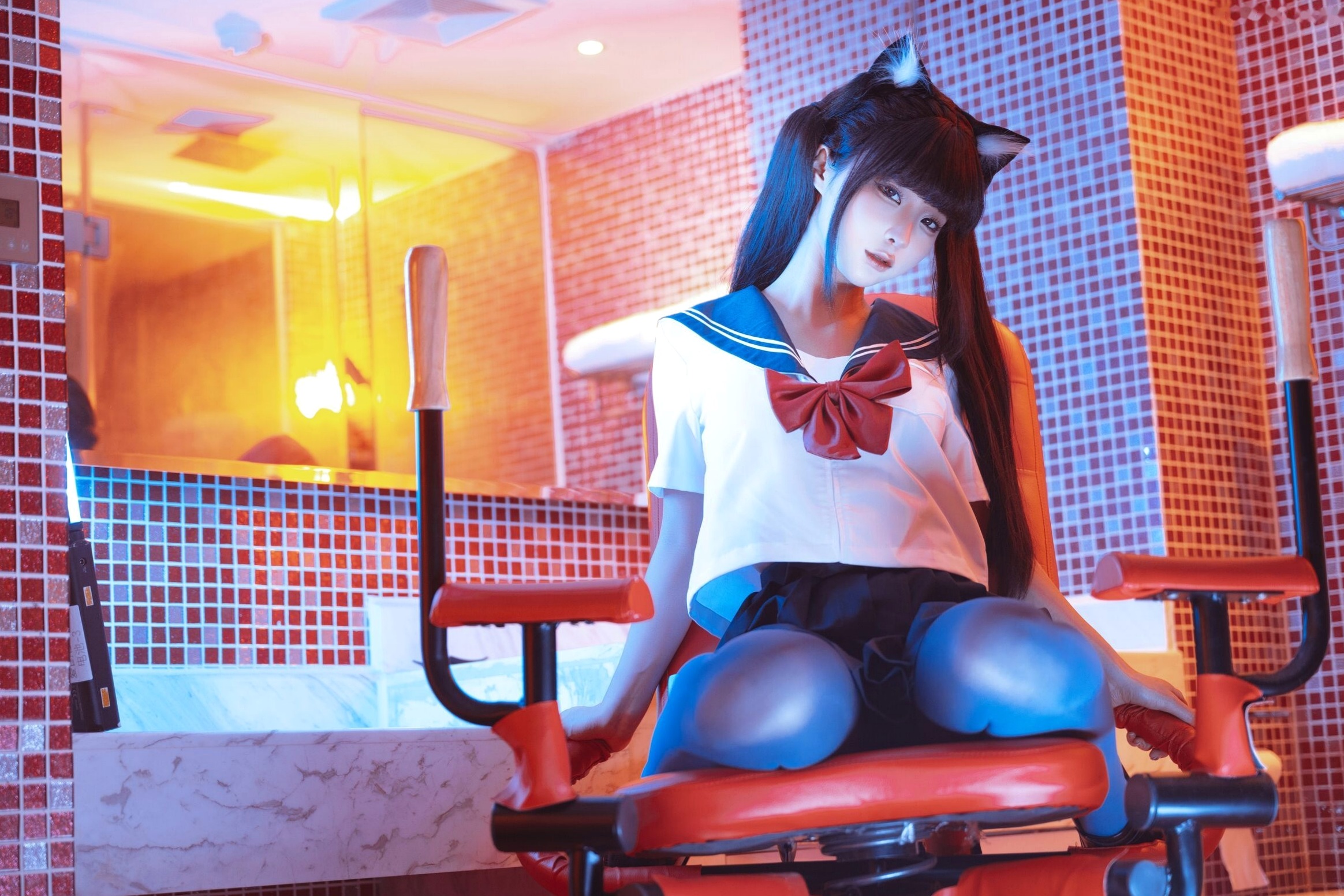 蠢沫沫三月T2订阅《另一面The-Other-Side束缚》猫耳制服浴室诱惑写真