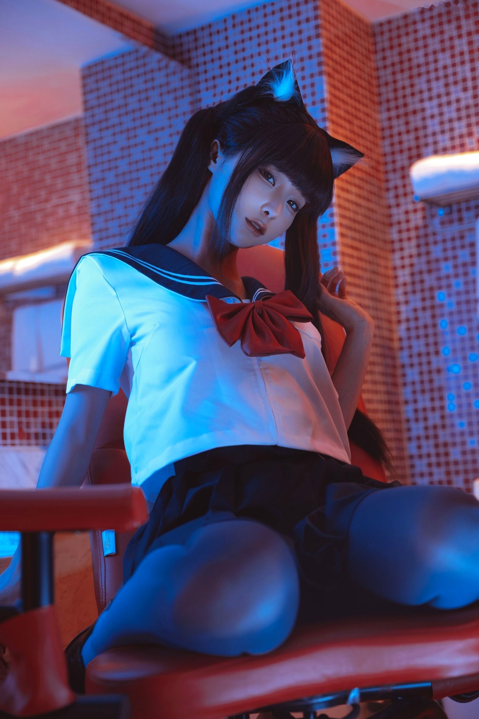 蠢沫沫三月T2订阅《另一面The-Other-Side束缚》猫耳制服浴室诱惑写真