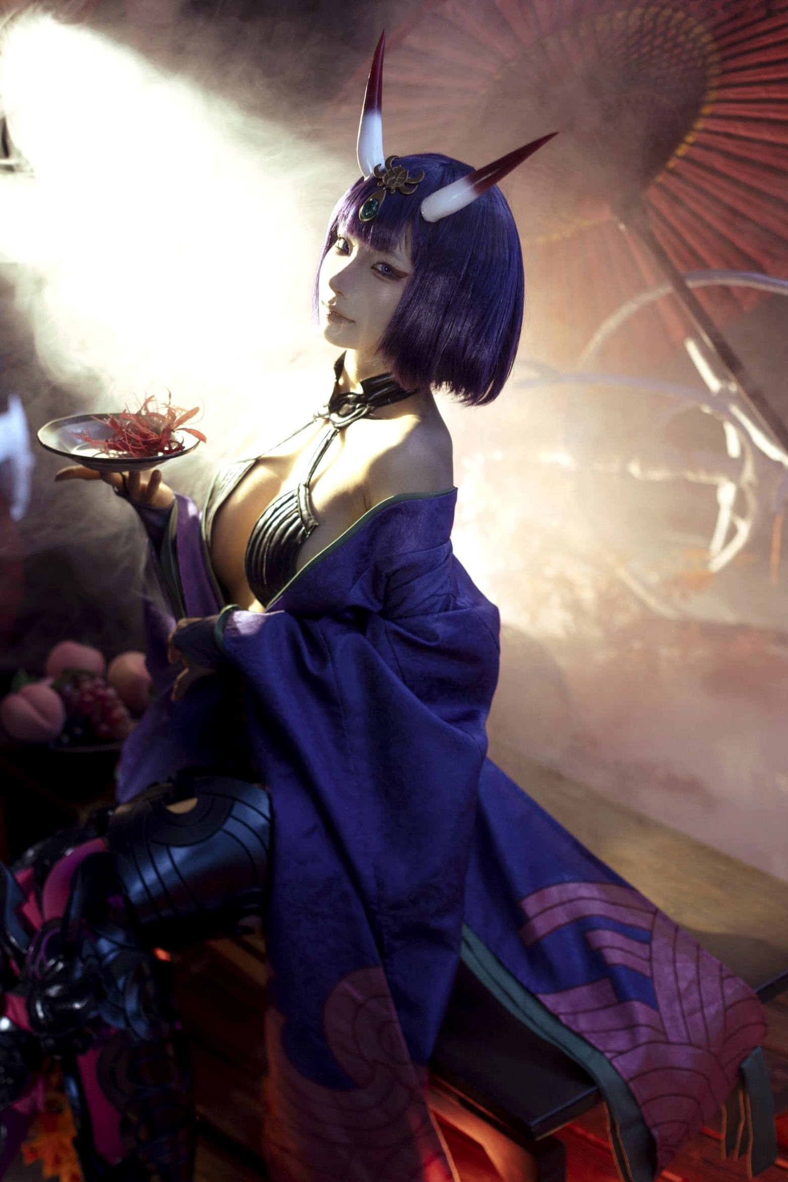 蠢沫沫-2025年09月自拍-4套 魅惑鬼姬Cosplay与黑丝校服写真