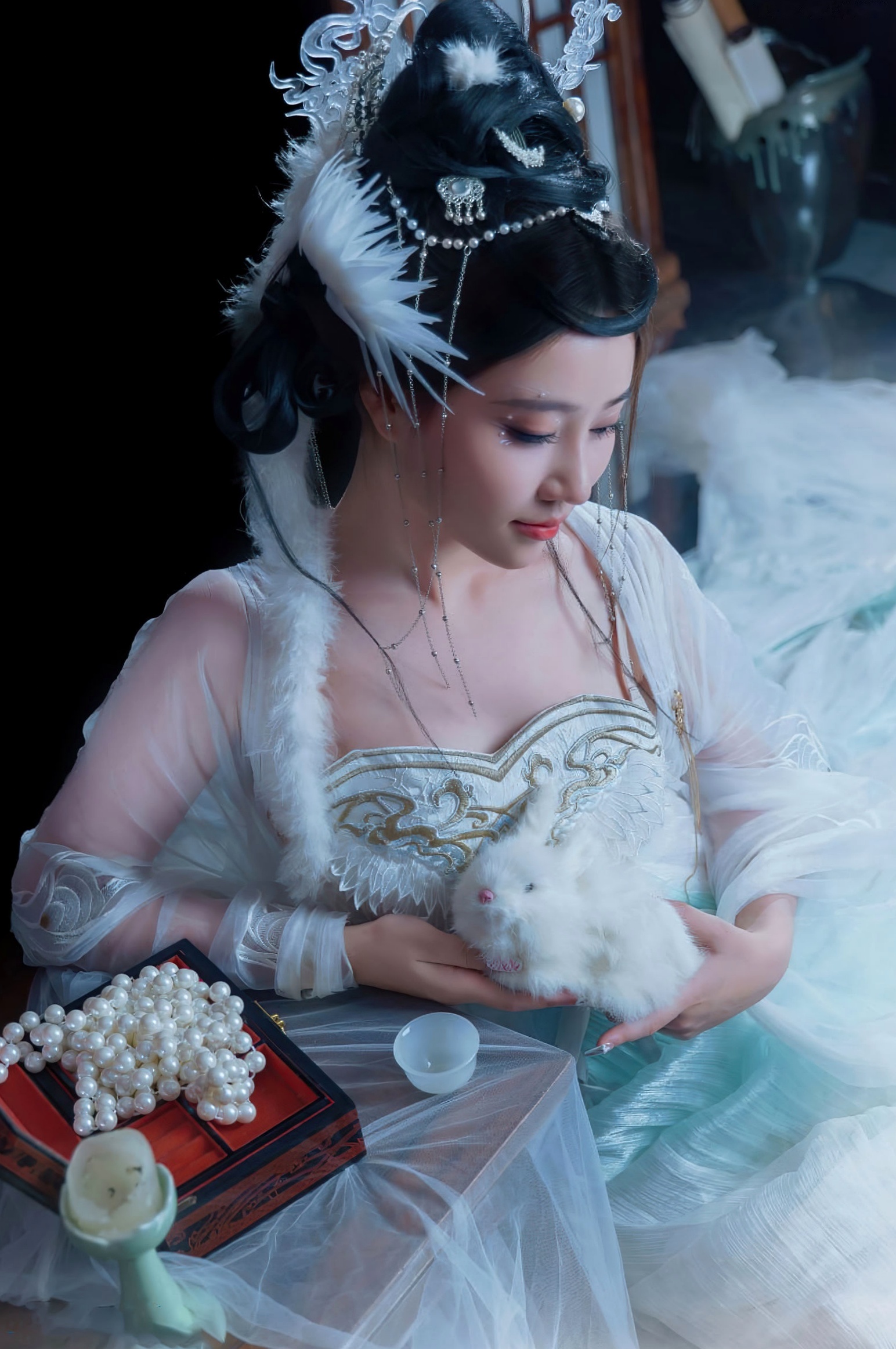 《年年Nnian-嫦娥仙子》古风汉服角色扮演性感大尺度私房写真
