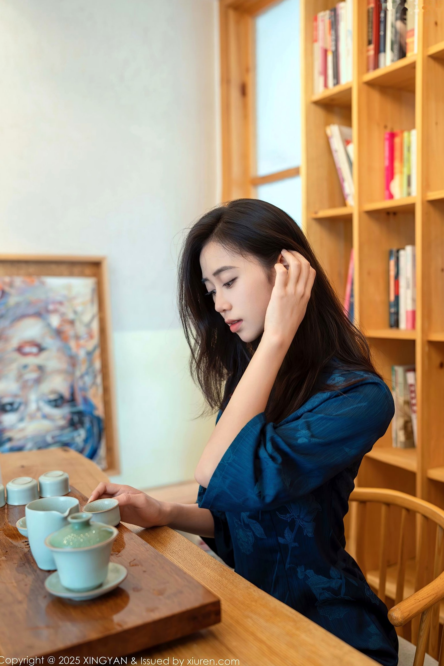 XingYan星颜社-390-时安安-书房私房写真-黑色内衣挑战极品曲线-极致诱惑