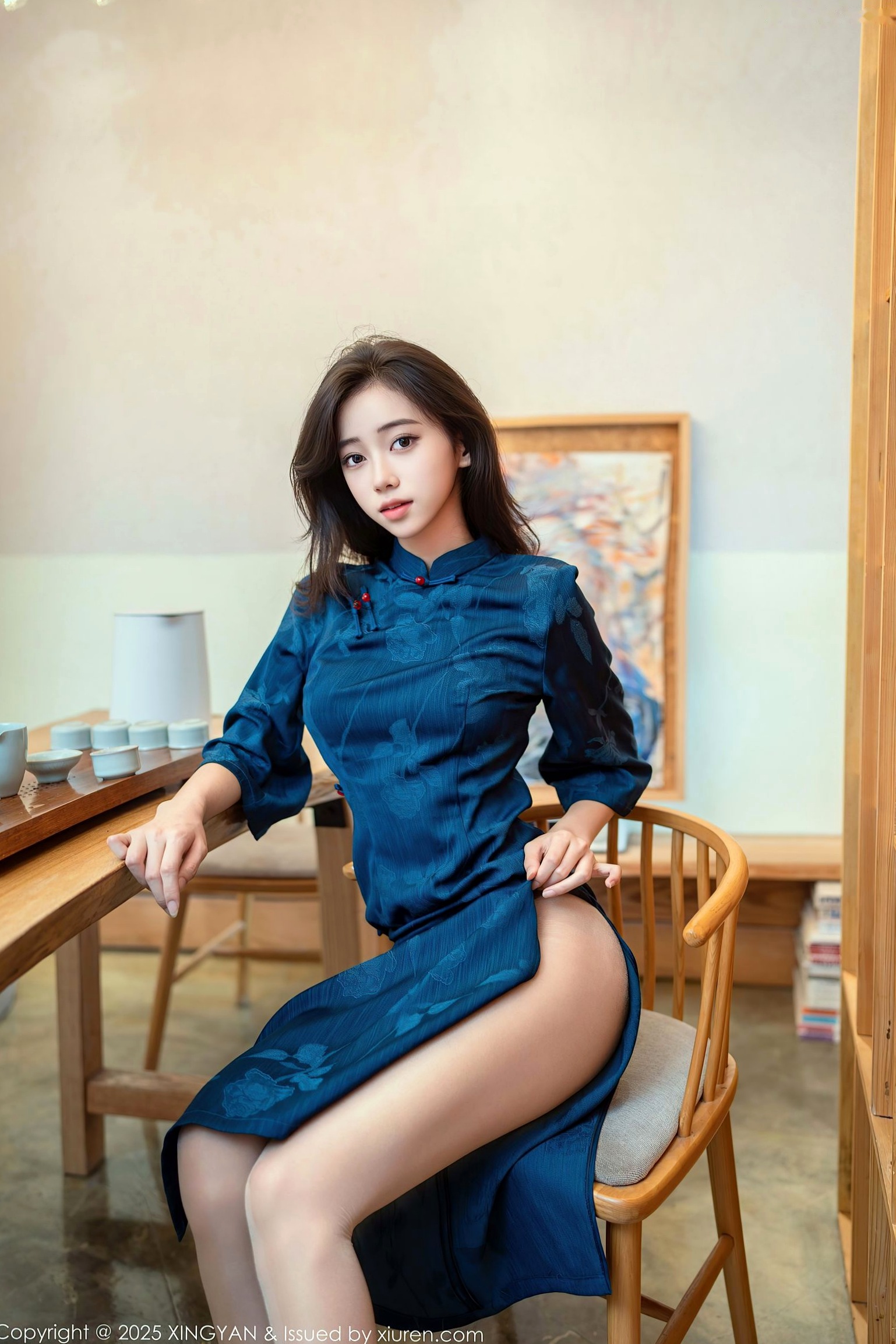 XingYan星颜社-390-时安安-书房私房写真-黑色内衣挑战极品曲线-极致诱惑
