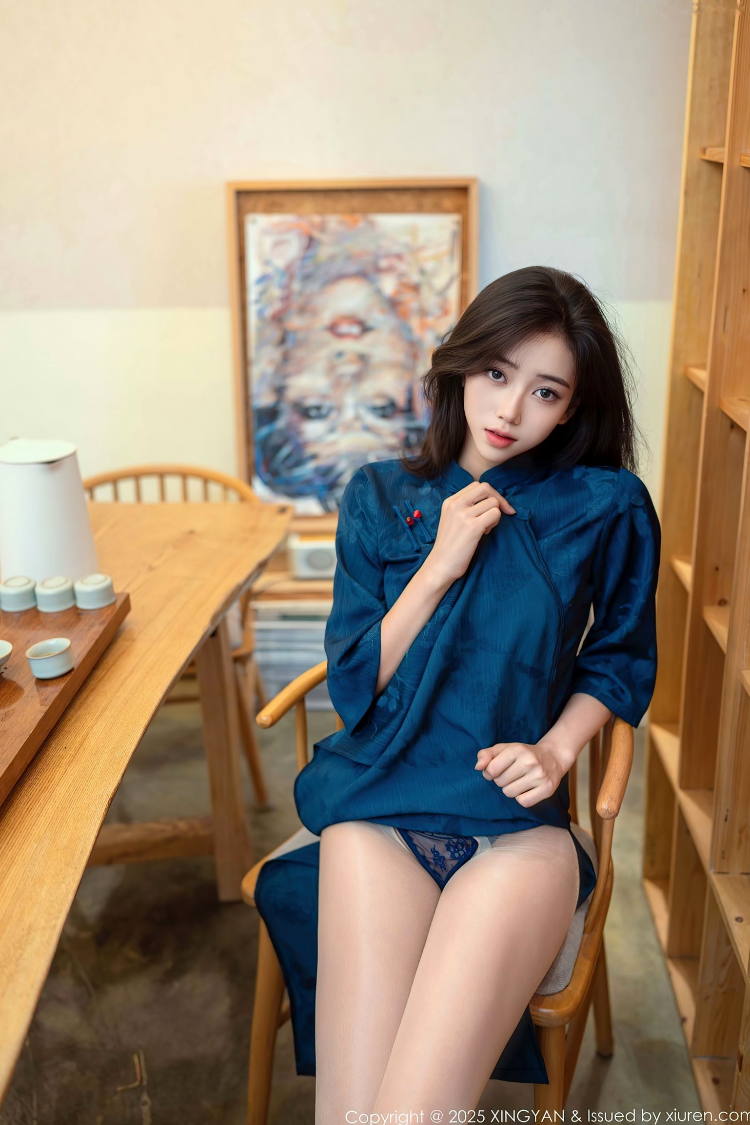 XingYan星颜社-390-时安安-书房私房写真-黑色内衣挑战极品曲线-极致诱惑