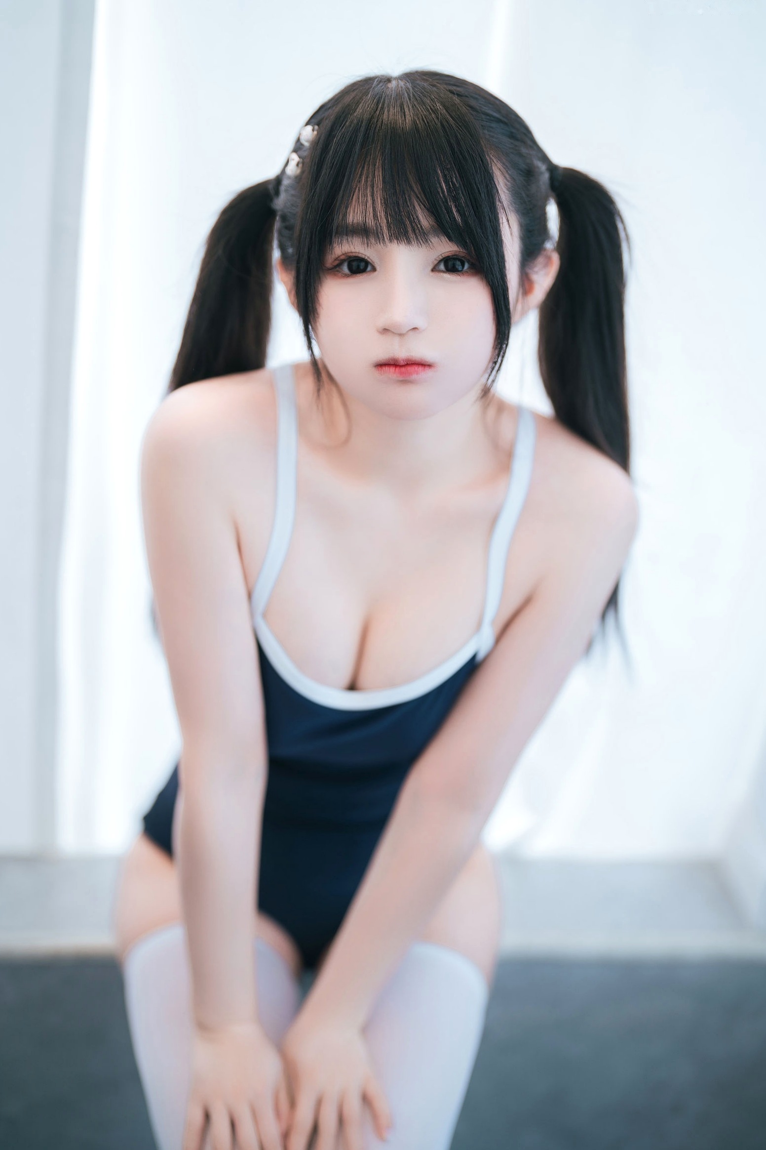 《桜井宁宁-059-青春双马尾少女泳池私房写真,性感白丝死库水诱惑》