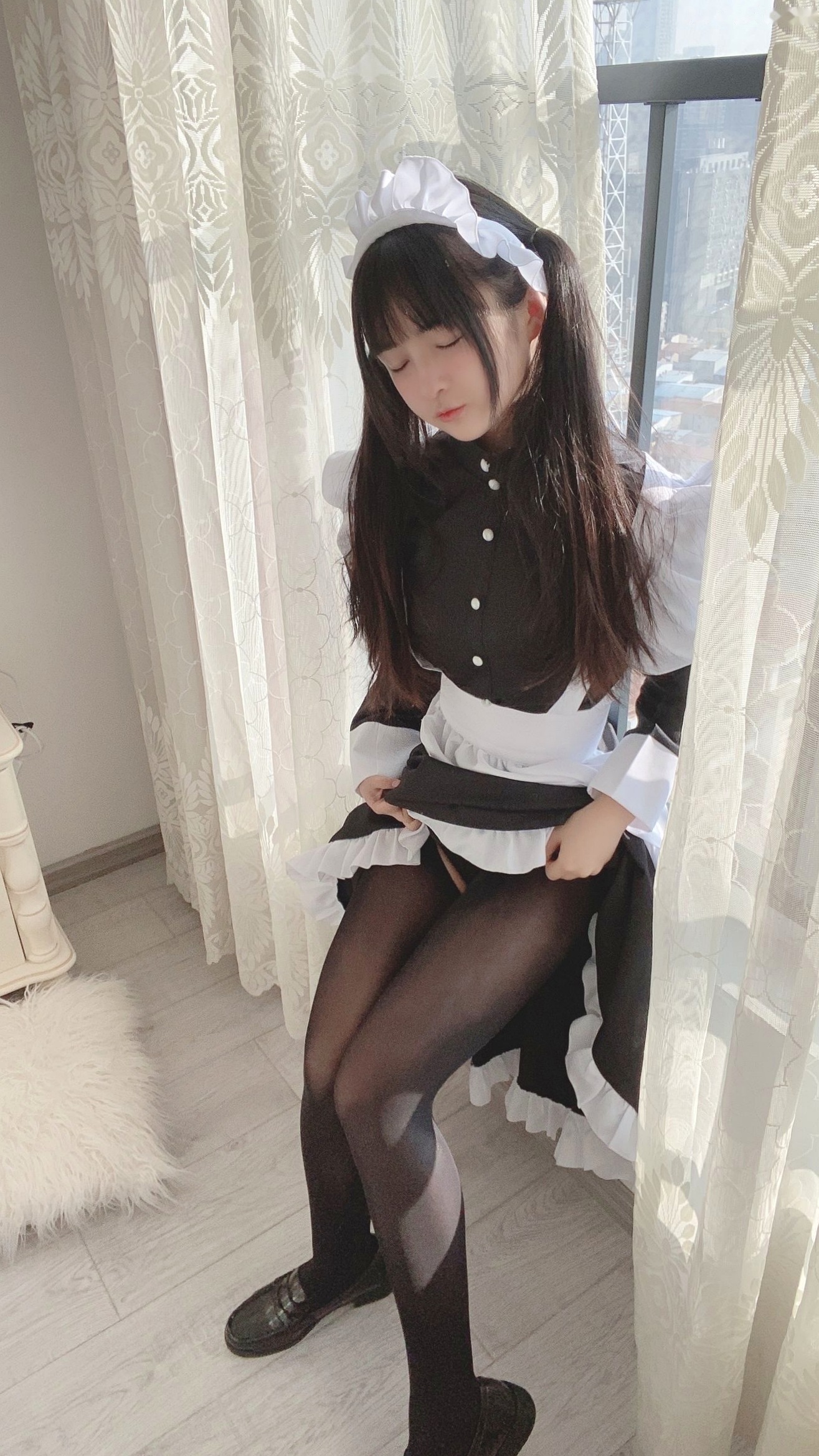 樱井宁宁-030-双马尾黑丝女仆诱惑私房照,童颜巨乳尽显性感女神魅力