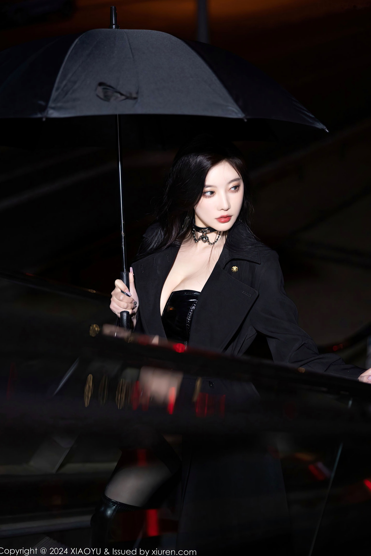 XiaoYu语画界-杨晨晨Yome-暗黑系漆皮制服诱惑与黑丝大片-冷艳御姐私房写真
