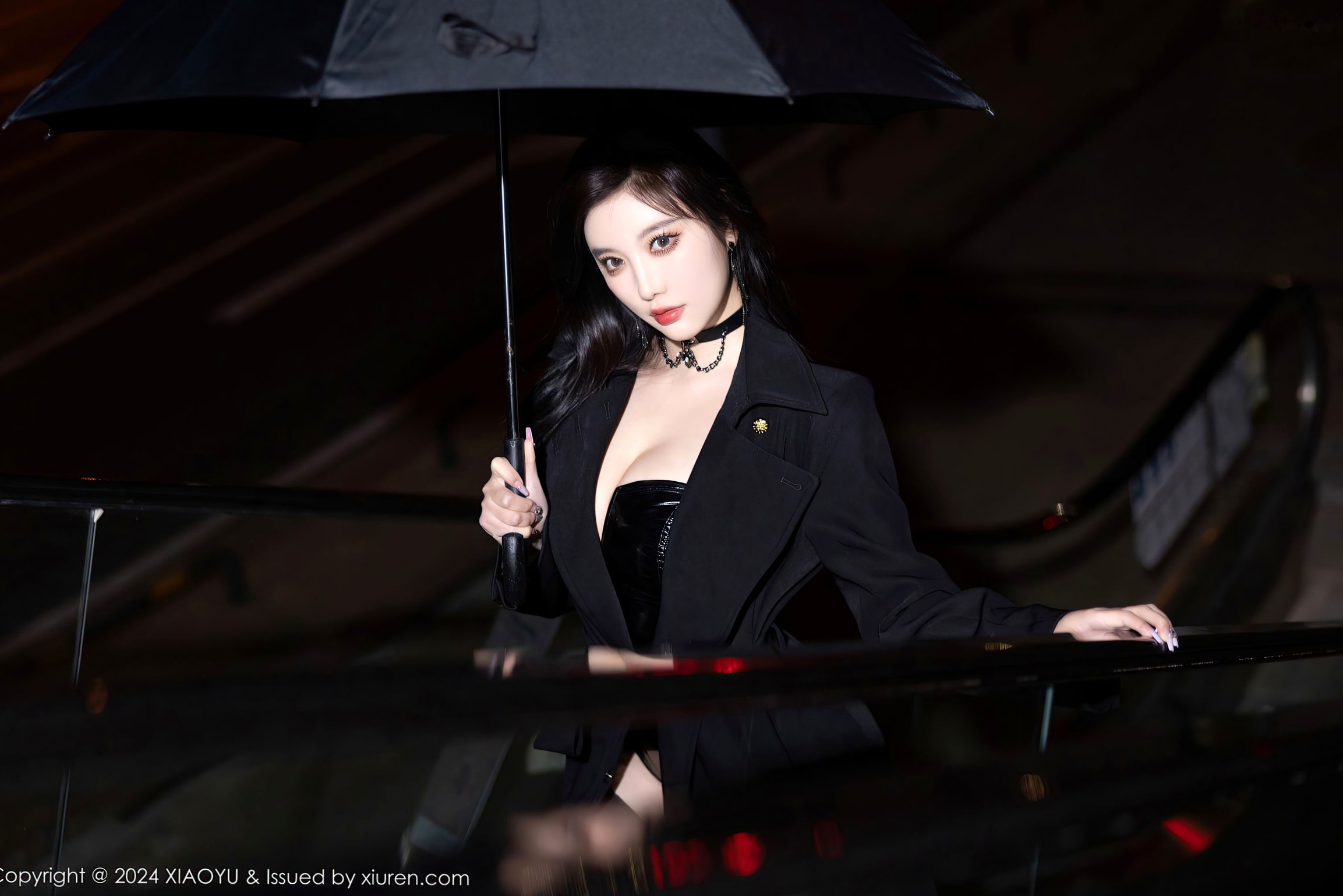 XiaoYu语画界-杨晨晨Yome-暗黑系漆皮制服诱惑与黑丝大片-冷艳御姐私房写真