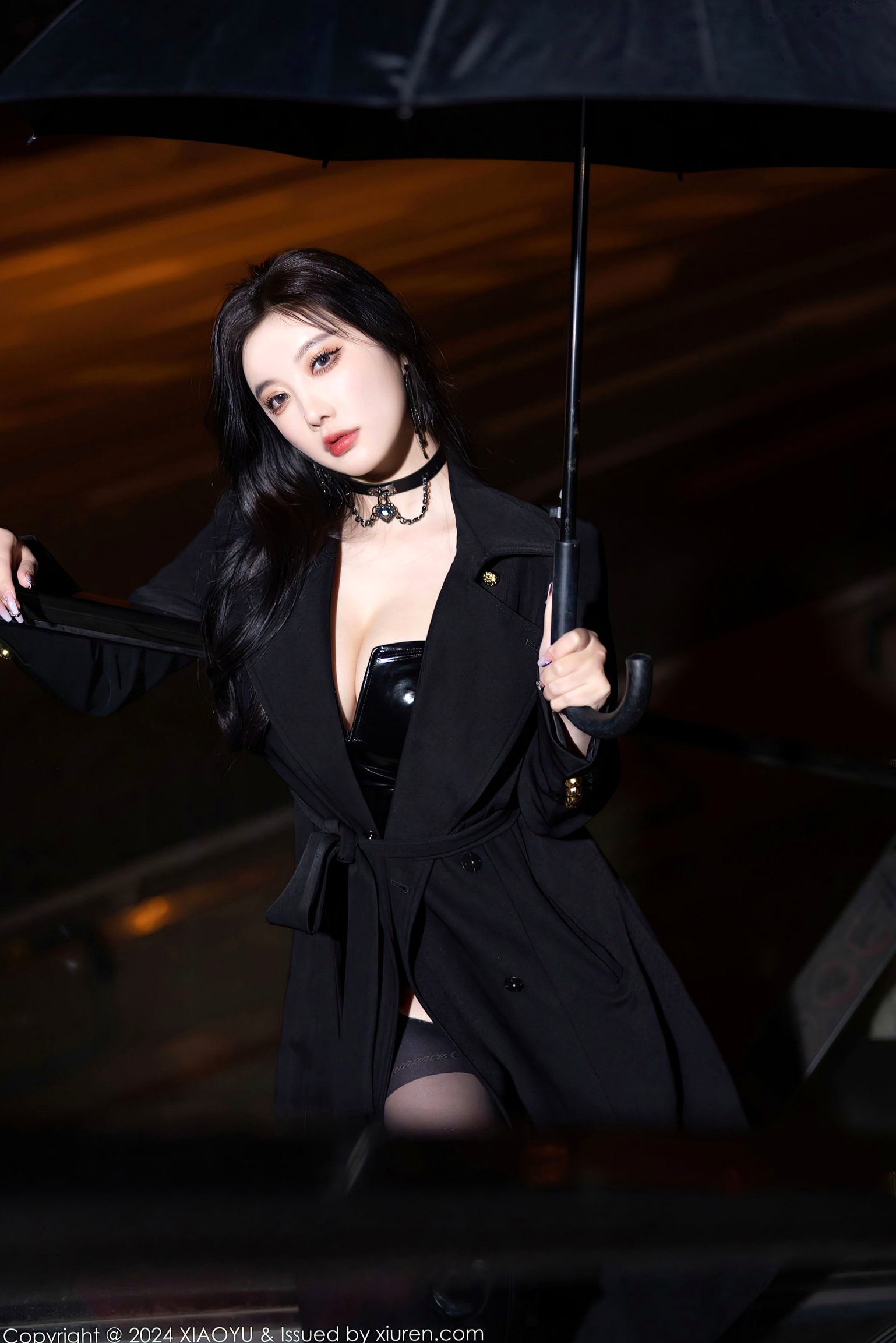 XiaoYu语画界-杨晨晨Yome-暗黑系漆皮制服诱惑与黑丝大片-冷艳御姐私房写真