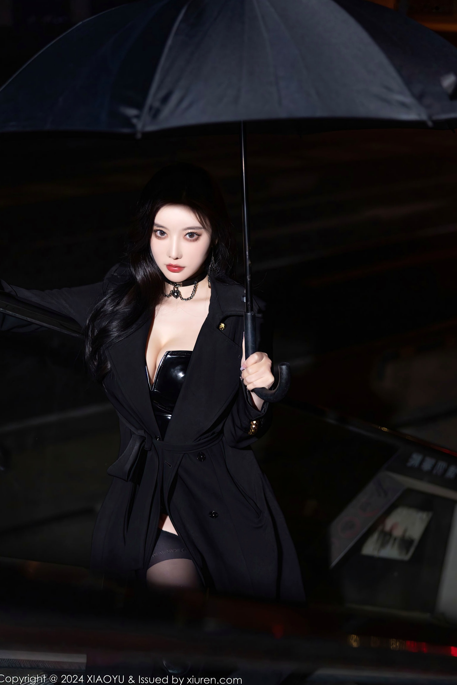 XiaoYu语画界-杨晨晨Yome-暗黑系漆皮制服诱惑与黑丝大片-冷艳御姐私房写真
