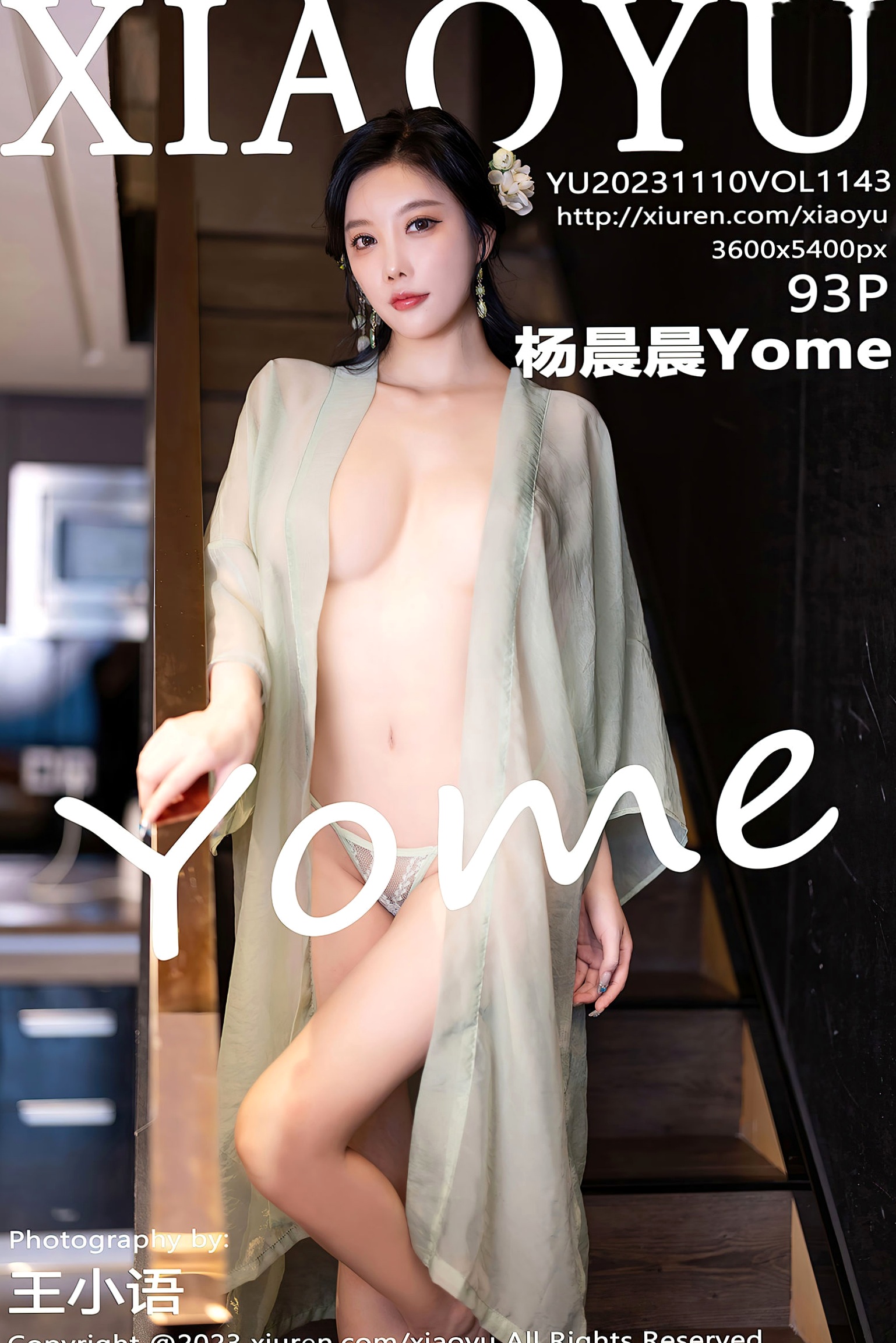 语画界杨晨晨Yome:清新淡绿蕾丝诱惑私房写真,极致女神曲线,无圣光艺术大尺度