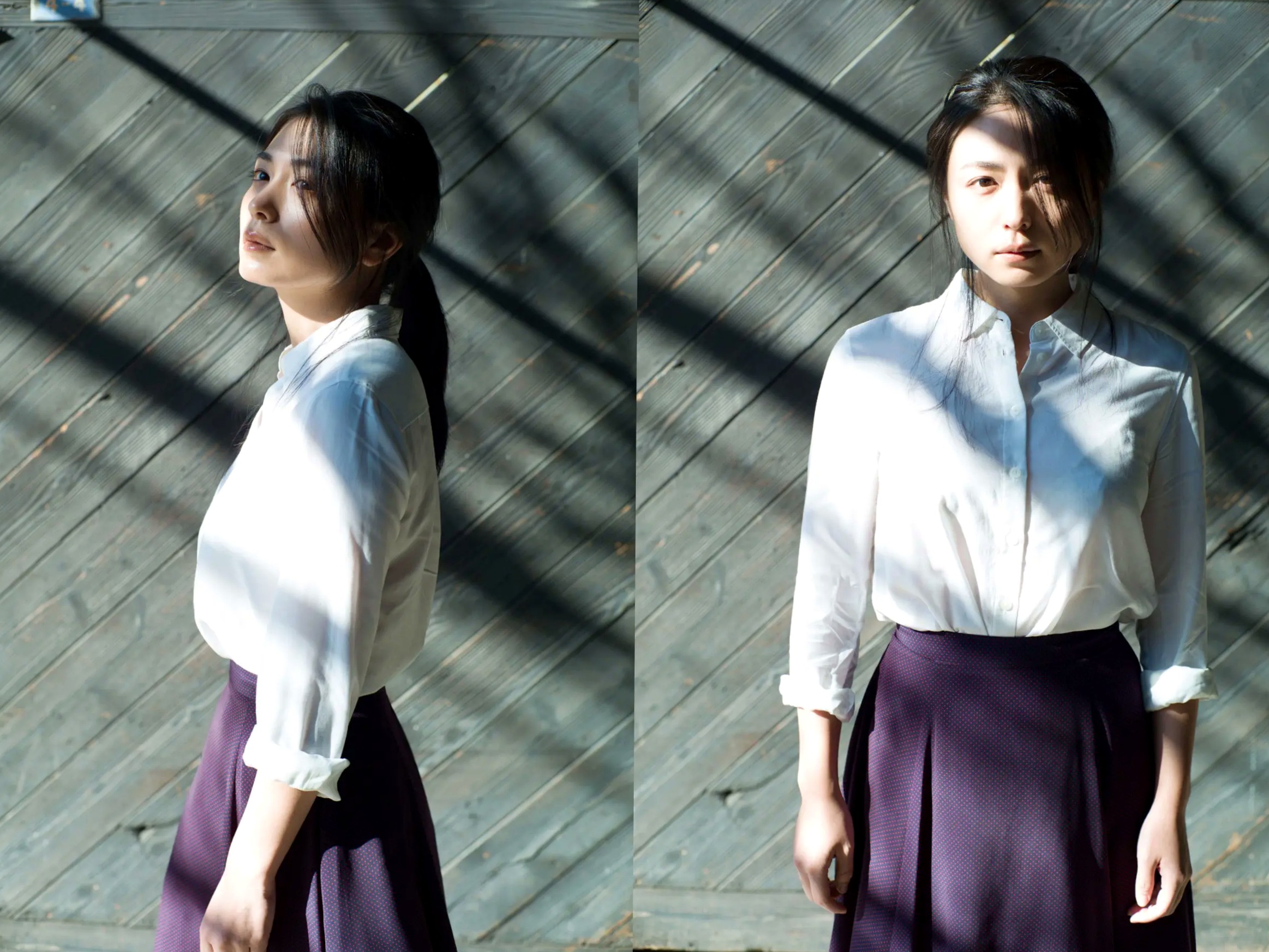 川村ゆきえ - 陽だまりの情事:清纯白衬衫与内衣私房照,光影下的湿身诱惑与成熟美学
