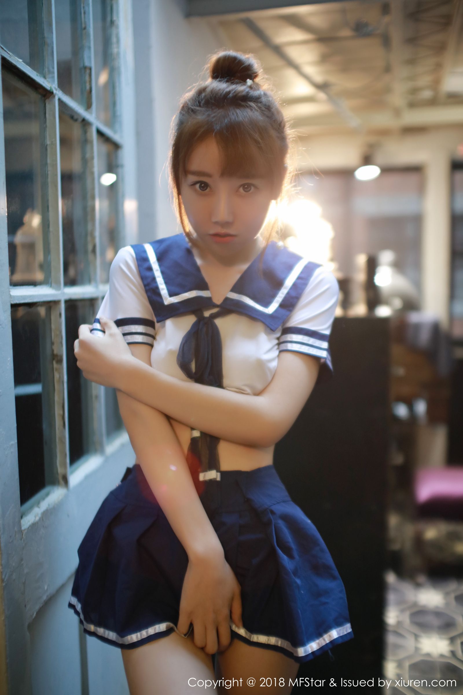 模特夏笑笑Summer 学生装极具诱惑力