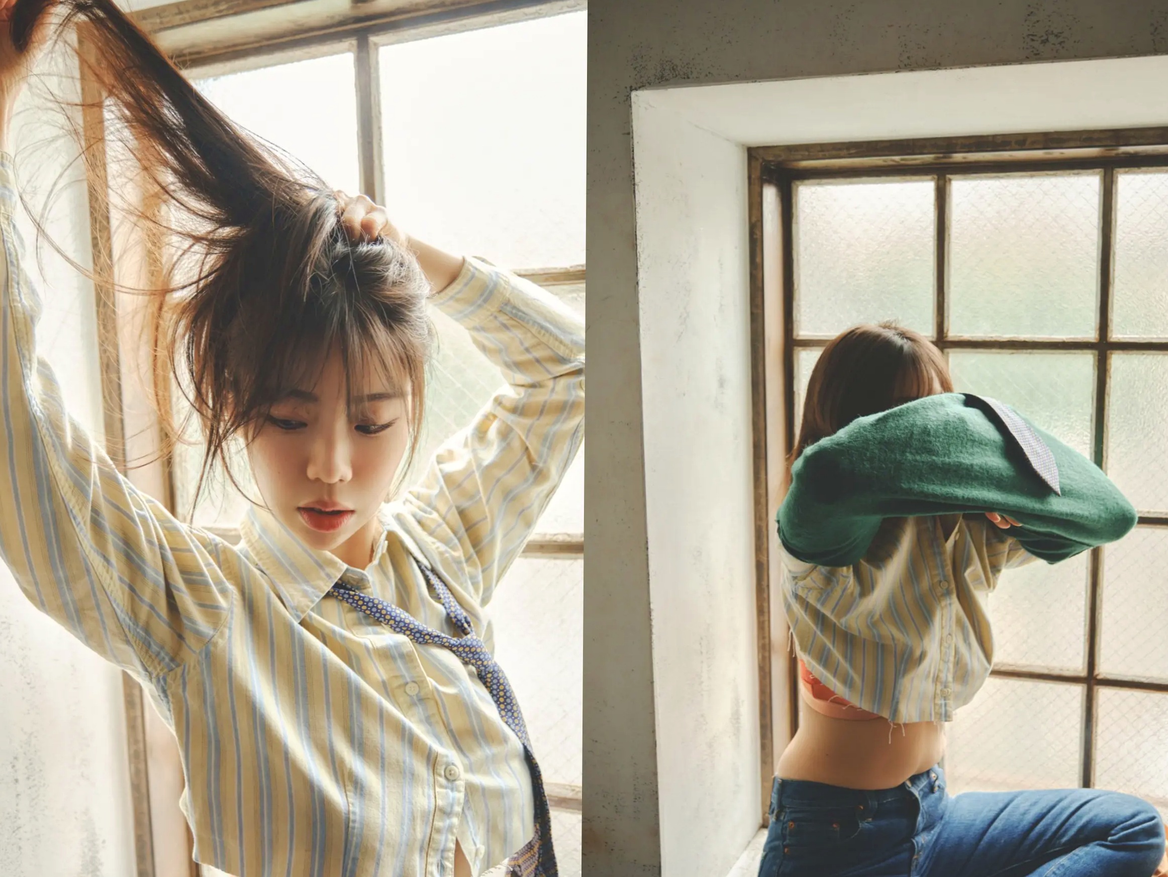 鈴木ふみ奈 - 私を捕まえて 黄色深V泳衣与红色内衣性感私房写真