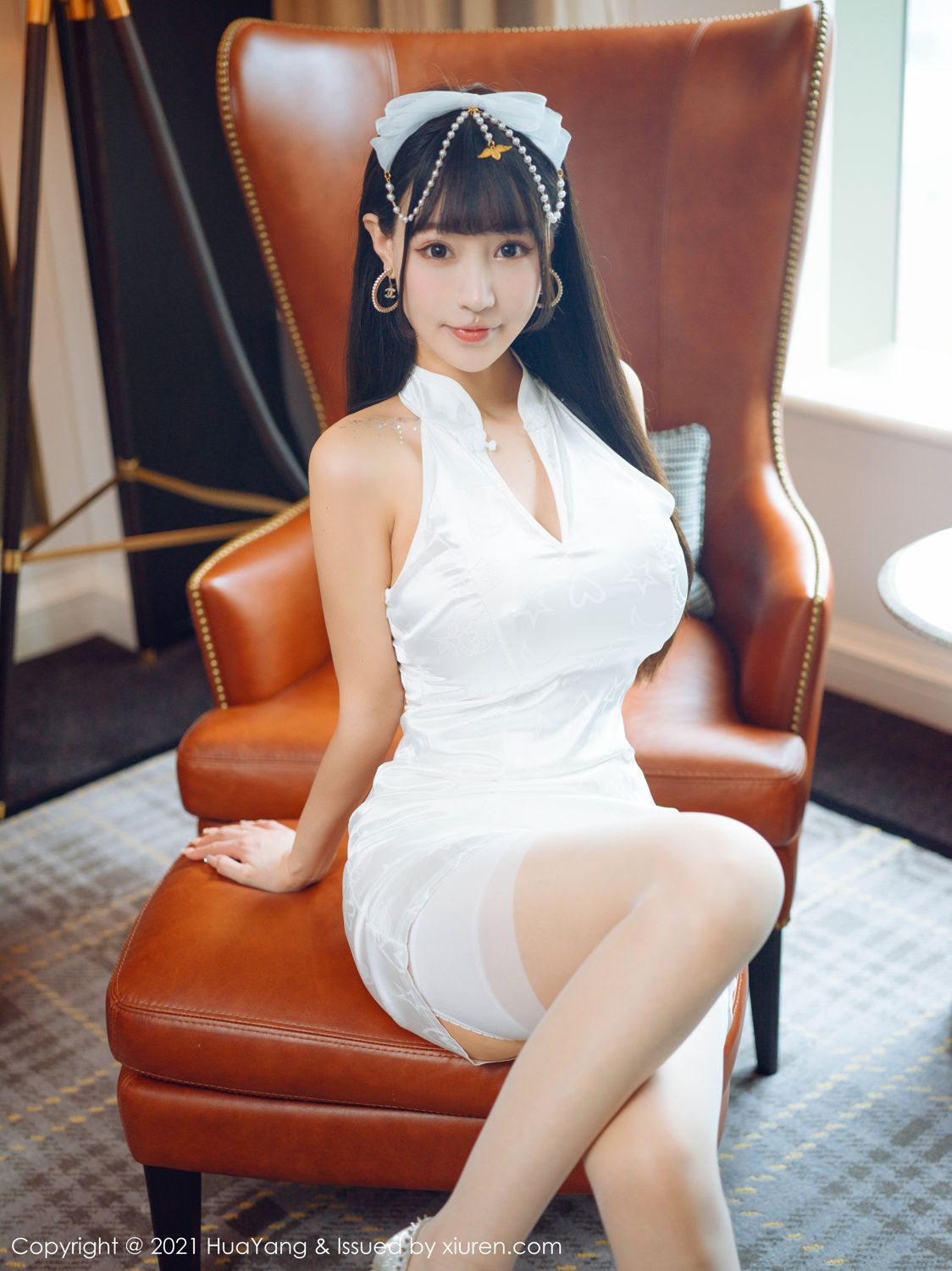 朱可儿的白色旗袍 farel参与私人订制