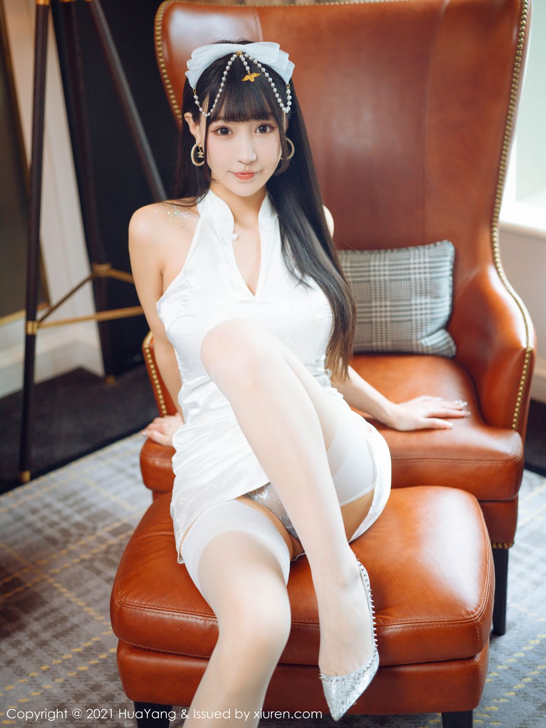 朱可儿的白色旗袍 farel参与私人订制