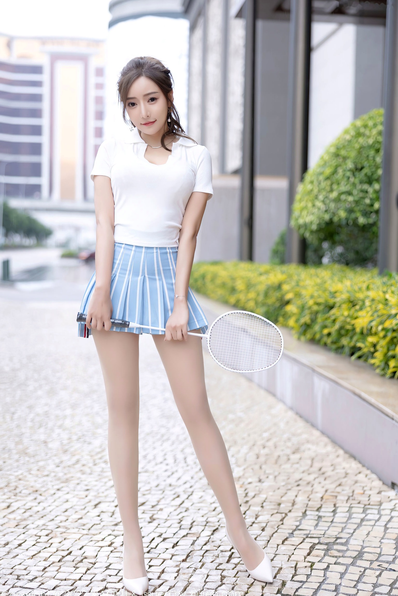 XiaoYu语画界-803王馨瑶Yanni-羽毛球运动风私房,白蕾丝内衣肉丝诱惑,极品曼妙身材,无圣光极致感官大尺度写真