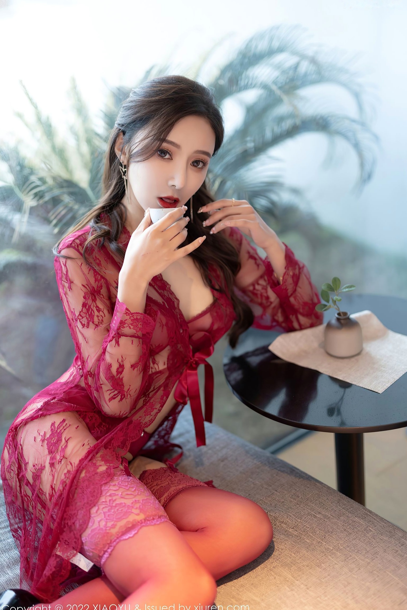 XiaoYu语画界699期:王馨瑶Yanni绝美红丝私房写真,红色蕾丝内衣诱惑尽显,冷艳性感,极品视觉盛宴