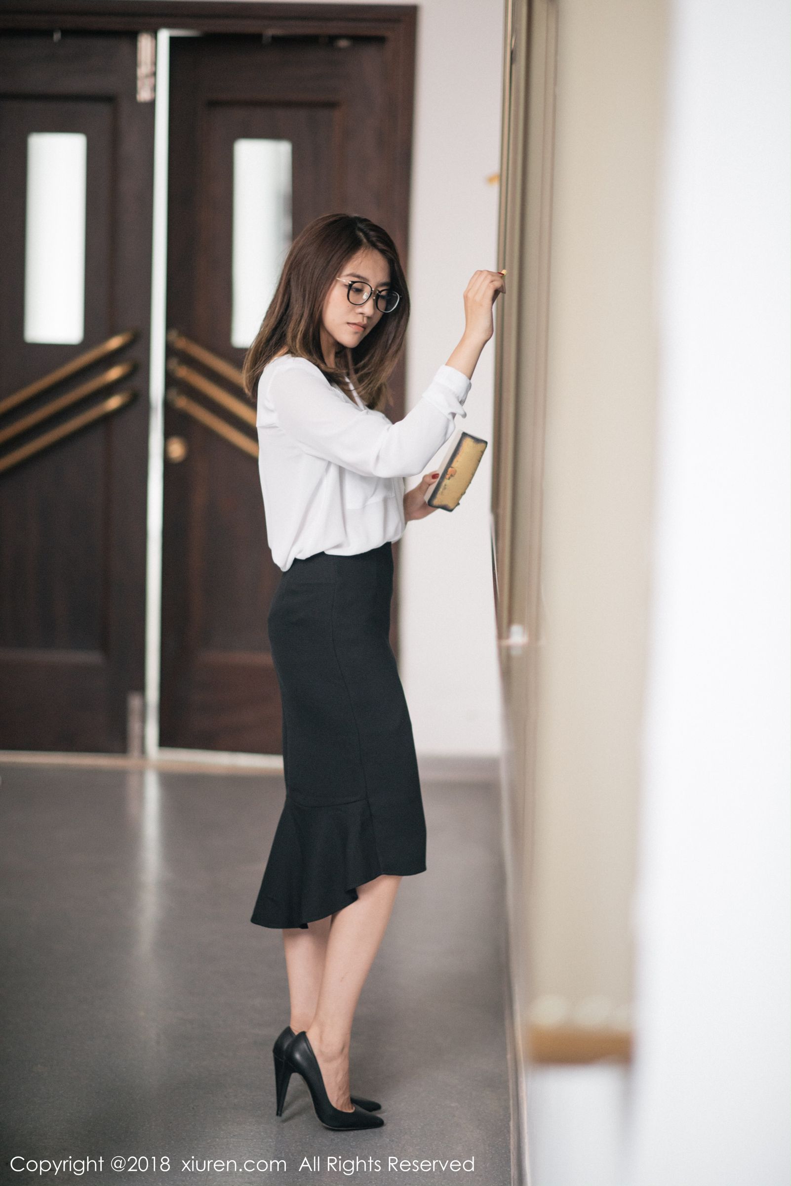 气质女神许诺Sabrina 教师OL制服主题系列