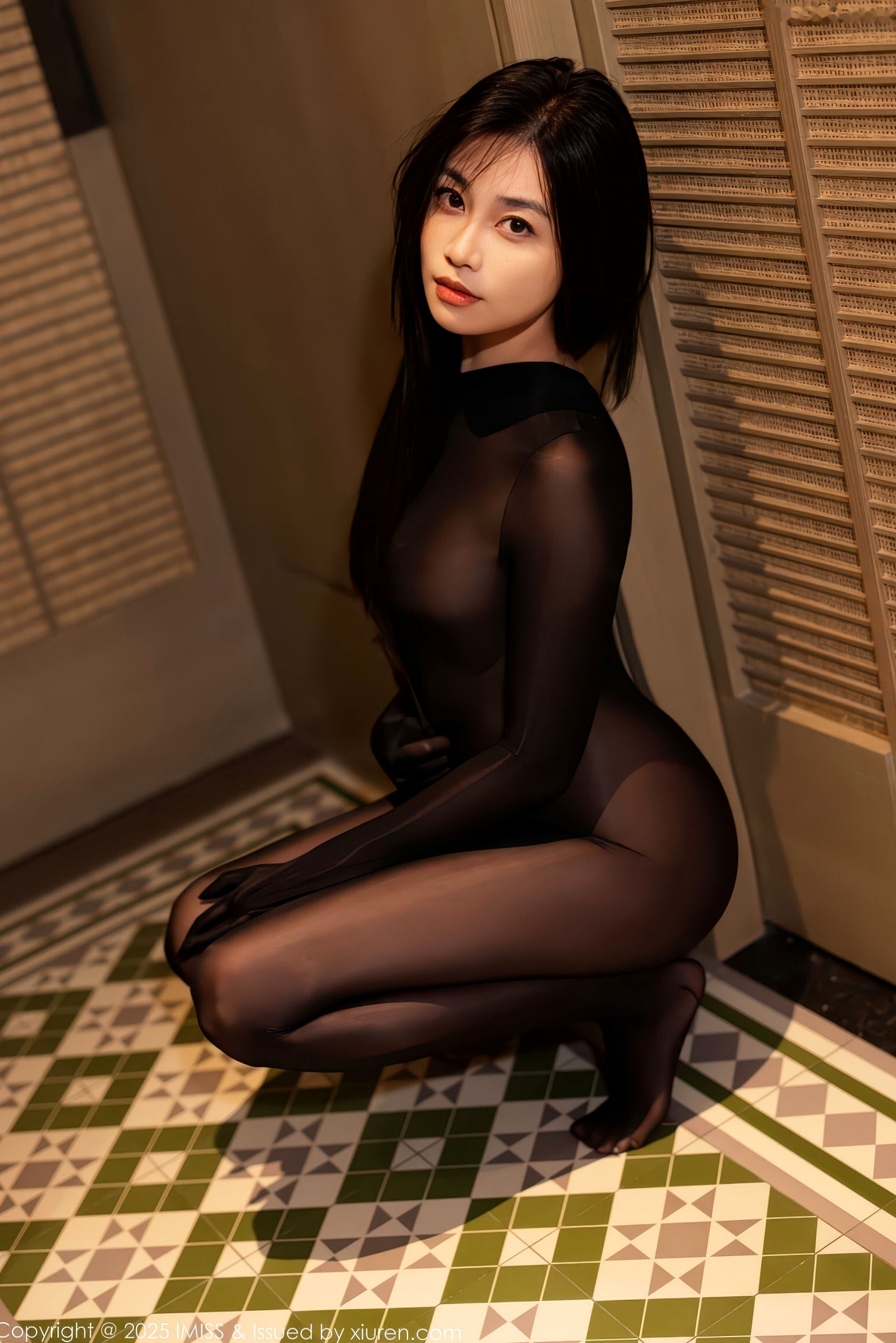 IMiss爱蜜社_803_许诺Sabrina:极品轻透连体黑丝私房照,优雅冷艳,尽显曲线诱惑,无圣光精选大尺度系列
