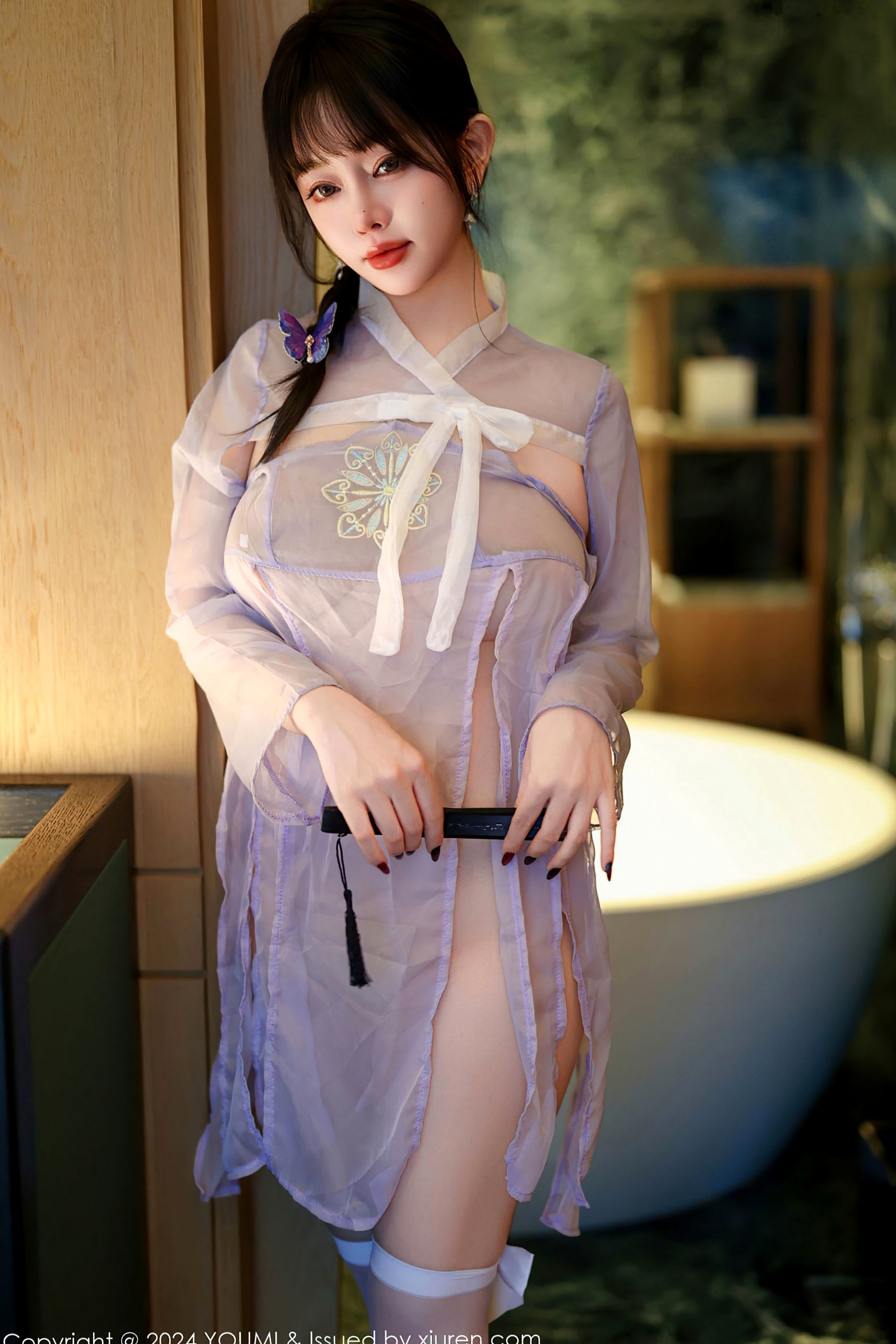 YouMi尤蜜荟-1114-王雨纯-古风淡紫透视薄纱爆乳,唯美透视私房大尺度写真,极致身材视觉盛宴