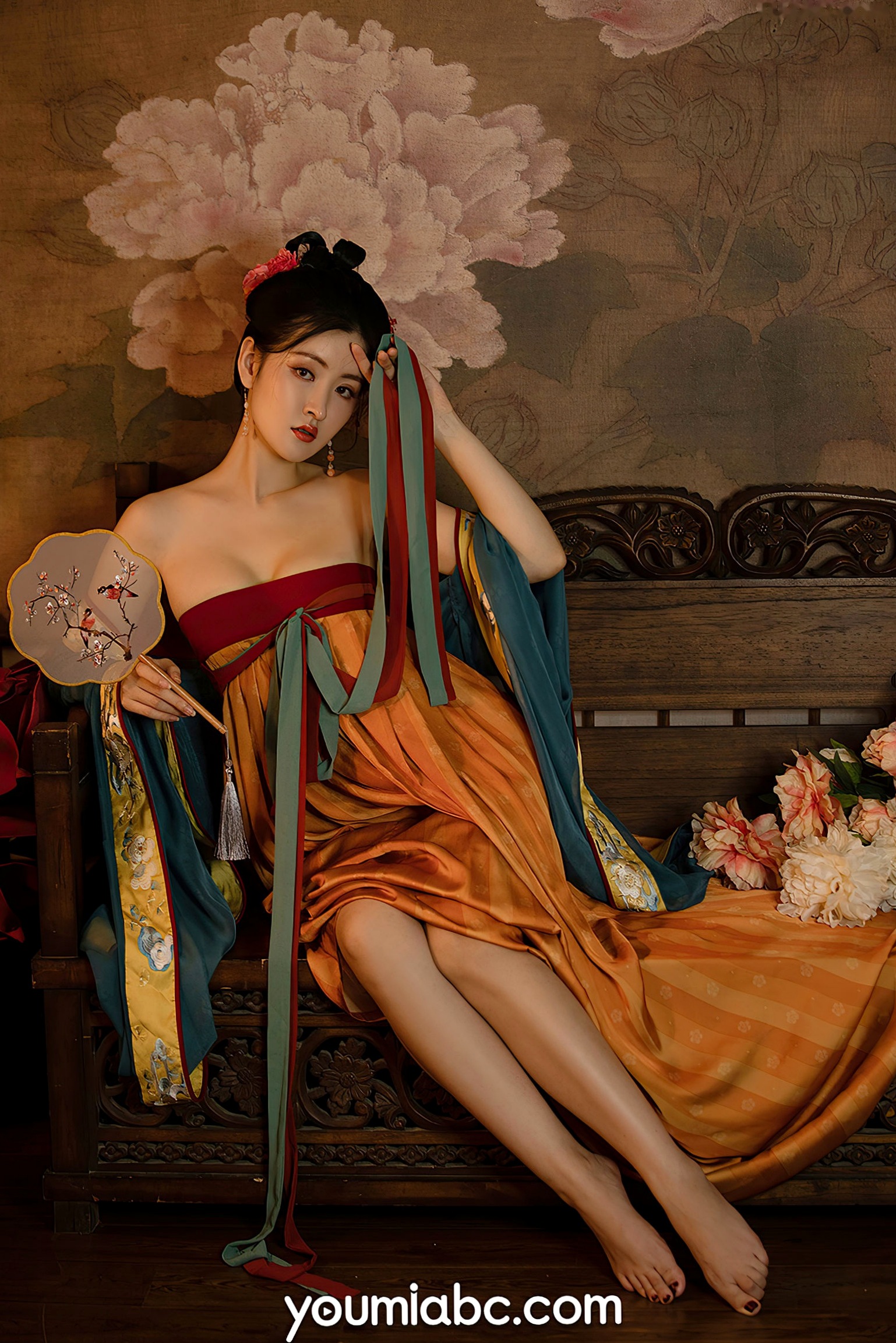 YouMi尤蜜-沈梦瑶-《夜话西窗烛》国风古典汉服私房:香肩半露,烛光摇曳,绝美身姿尽显东方极致诱惑