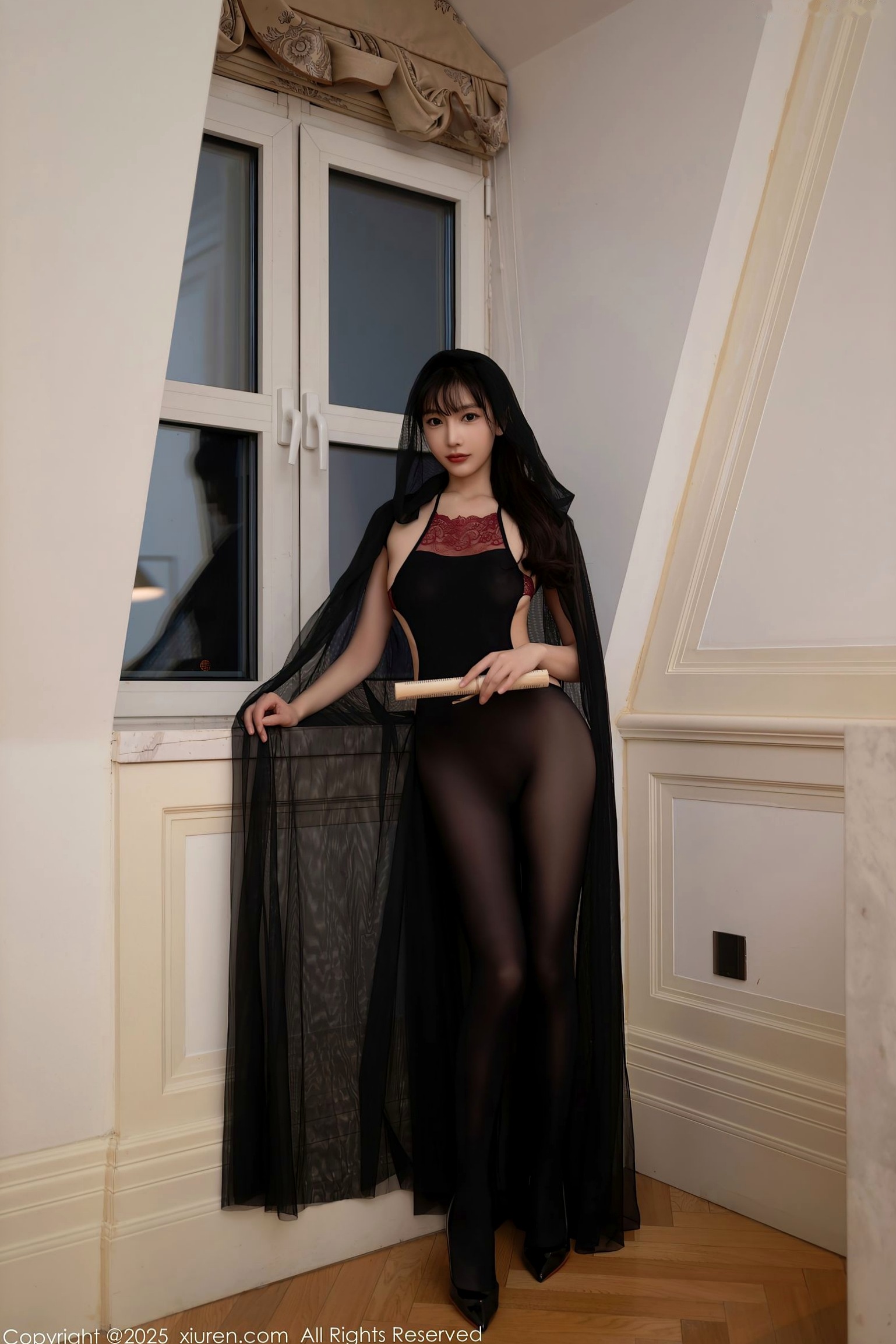 XiuRen秀人网-9735-陆萱萱,高端私房唯美写真,大胆连体黑丝爆乳诱惑,展现极致火辣曲线,致命视觉盛宴
