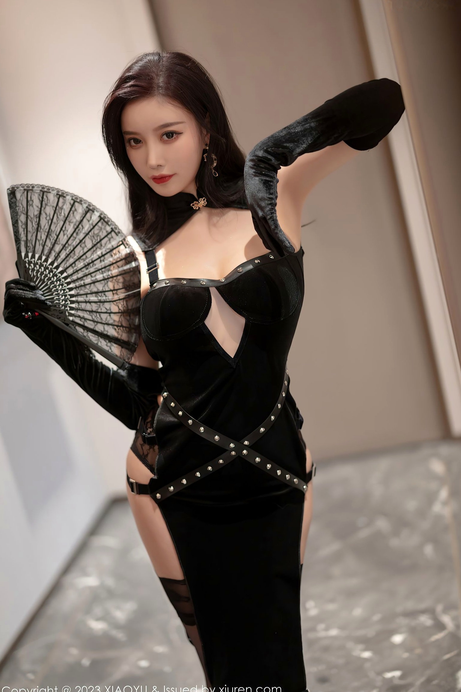 XiaoYu语画界-1002-杨晨晨Yome:暗黑古风改良旗袍诱惑写真,性感黑丝折扇御姐,白色浴缸私房大片-2023.04.07-无圣光大尺度