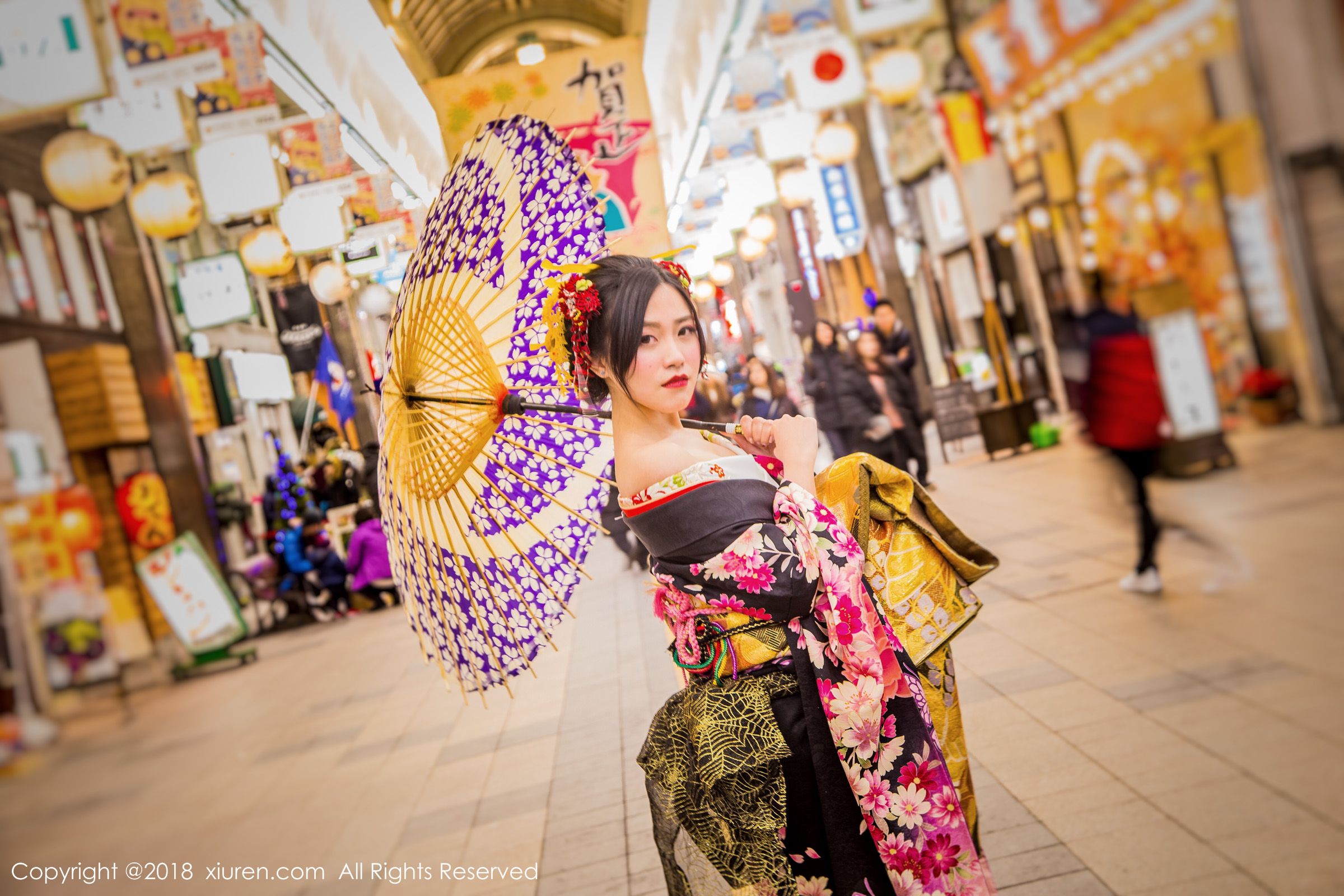 日式花魁许诺Sabrina 和服女神性感妖娆
