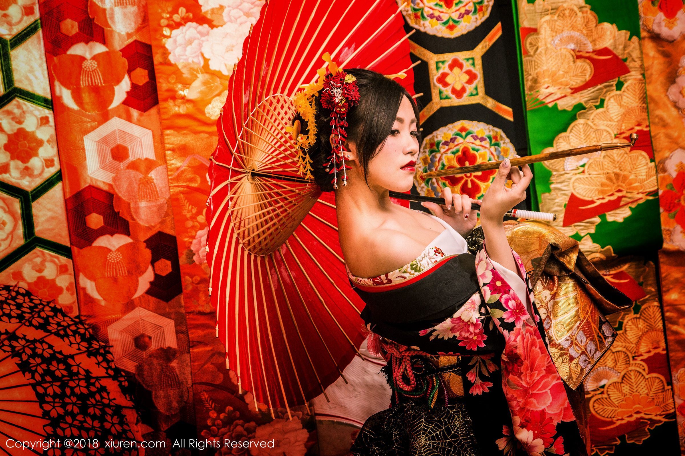 日式花魁许诺Sabrina 和服女神性感妖娆