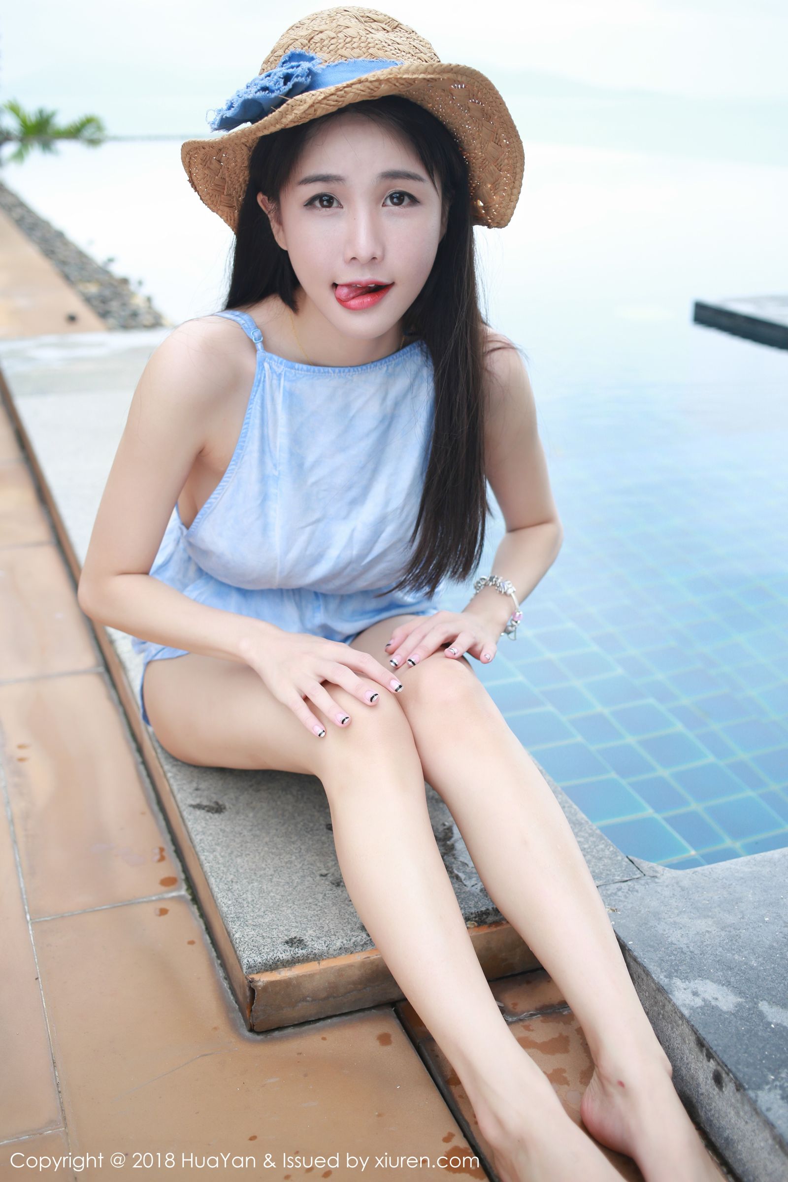 全民女神小沫琳 草帽吊带清爽绝伦