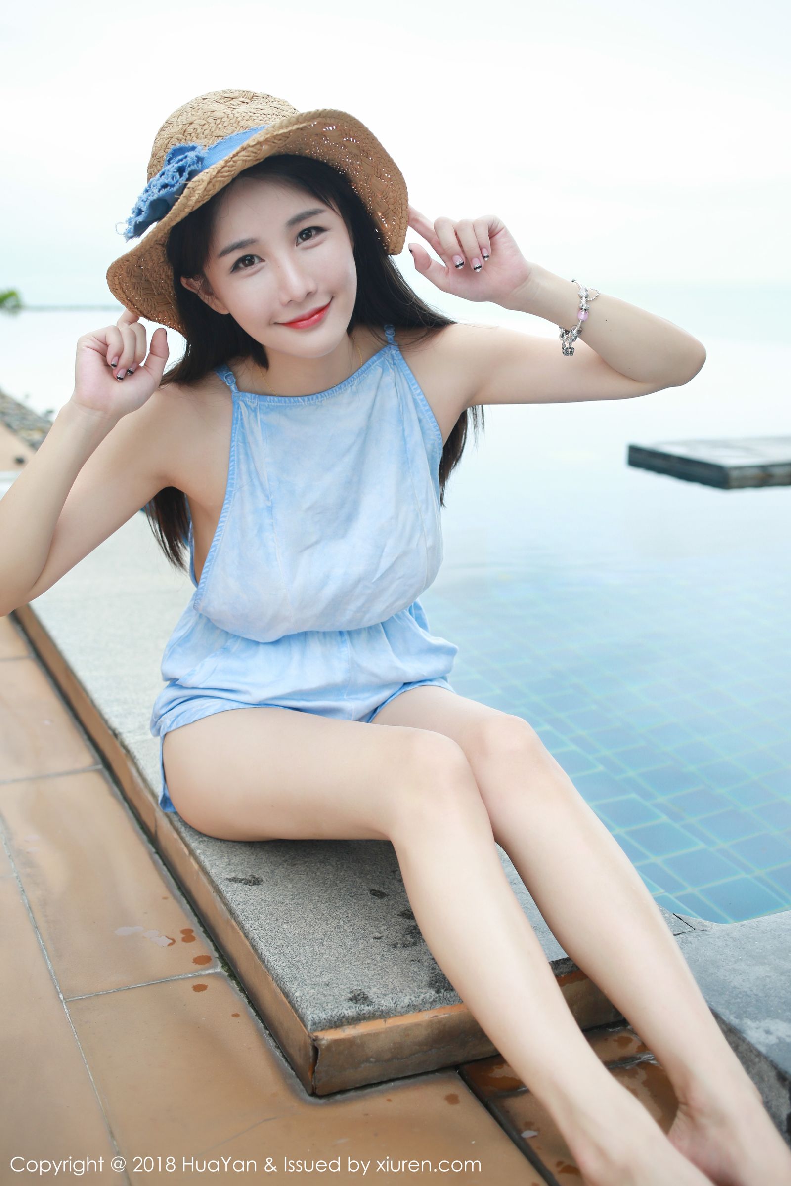 全民女神小沫琳 草帽吊带清爽绝伦