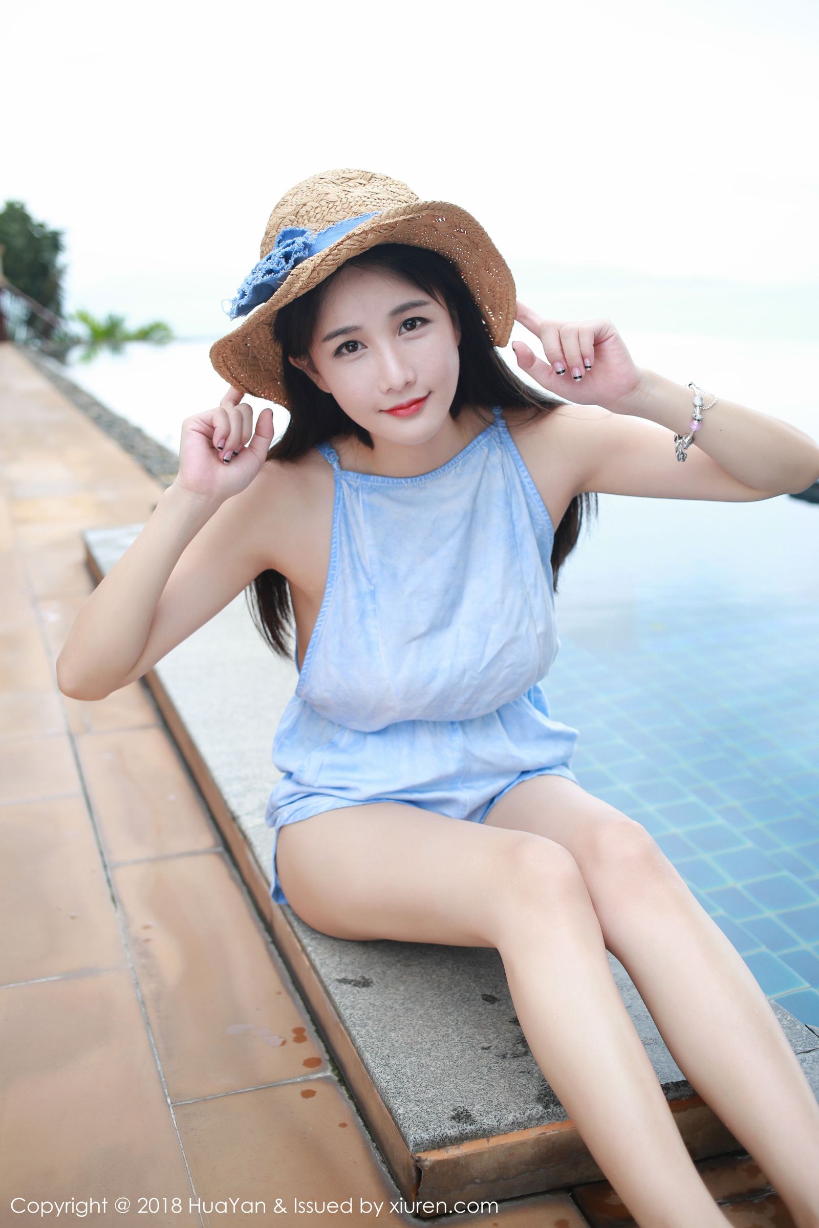 全民女神小沫琳 草帽吊带清爽绝伦