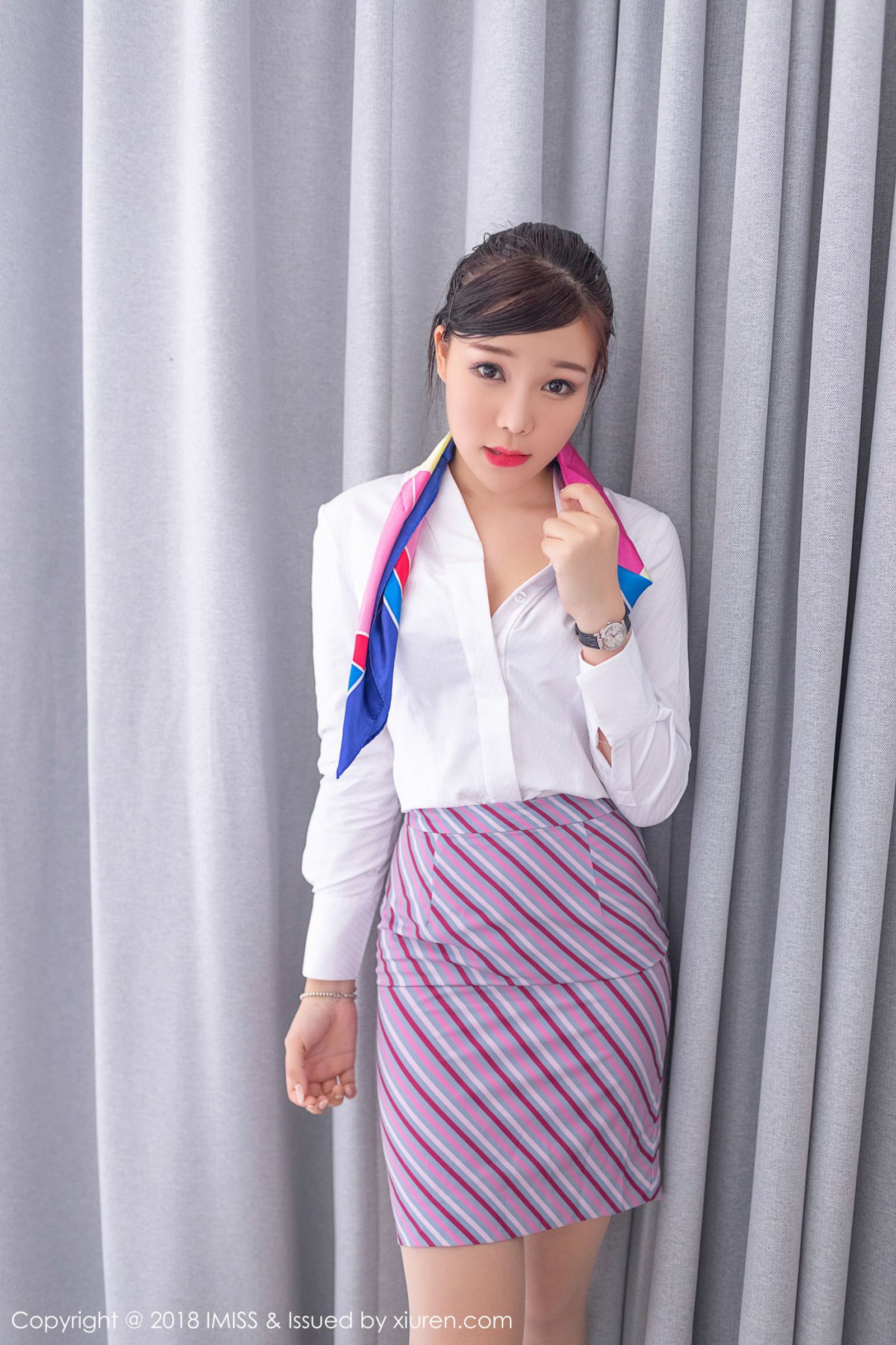 性感女神芝芝Booty 气质空姐制服丝袜