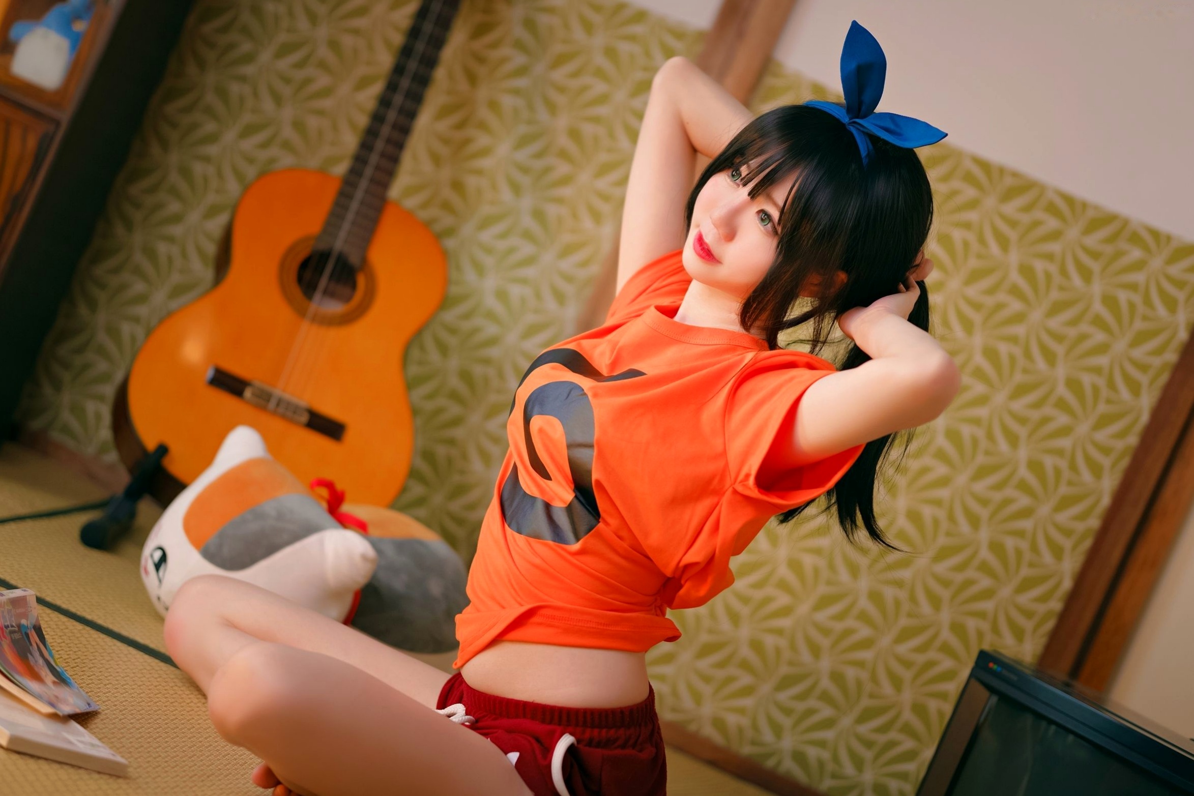 Sally-Dorasnow-Ruka-Sarashina-Summer:夏日清新私房写真,甜美兔女郎风格,黑色蕾丝内衣诱惑室内大尺度照片