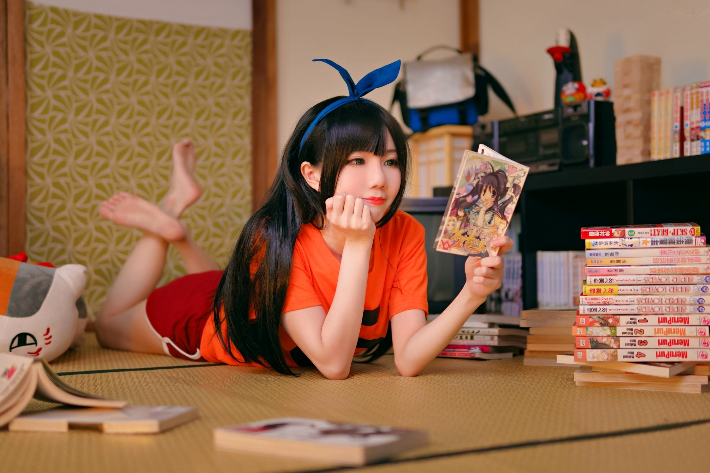 Sally-Dorasnow-Ruka-Sarashina-Summer:夏日清新私房写真,甜美兔女郎风格,黑色蕾丝内衣诱惑室内大尺度照片