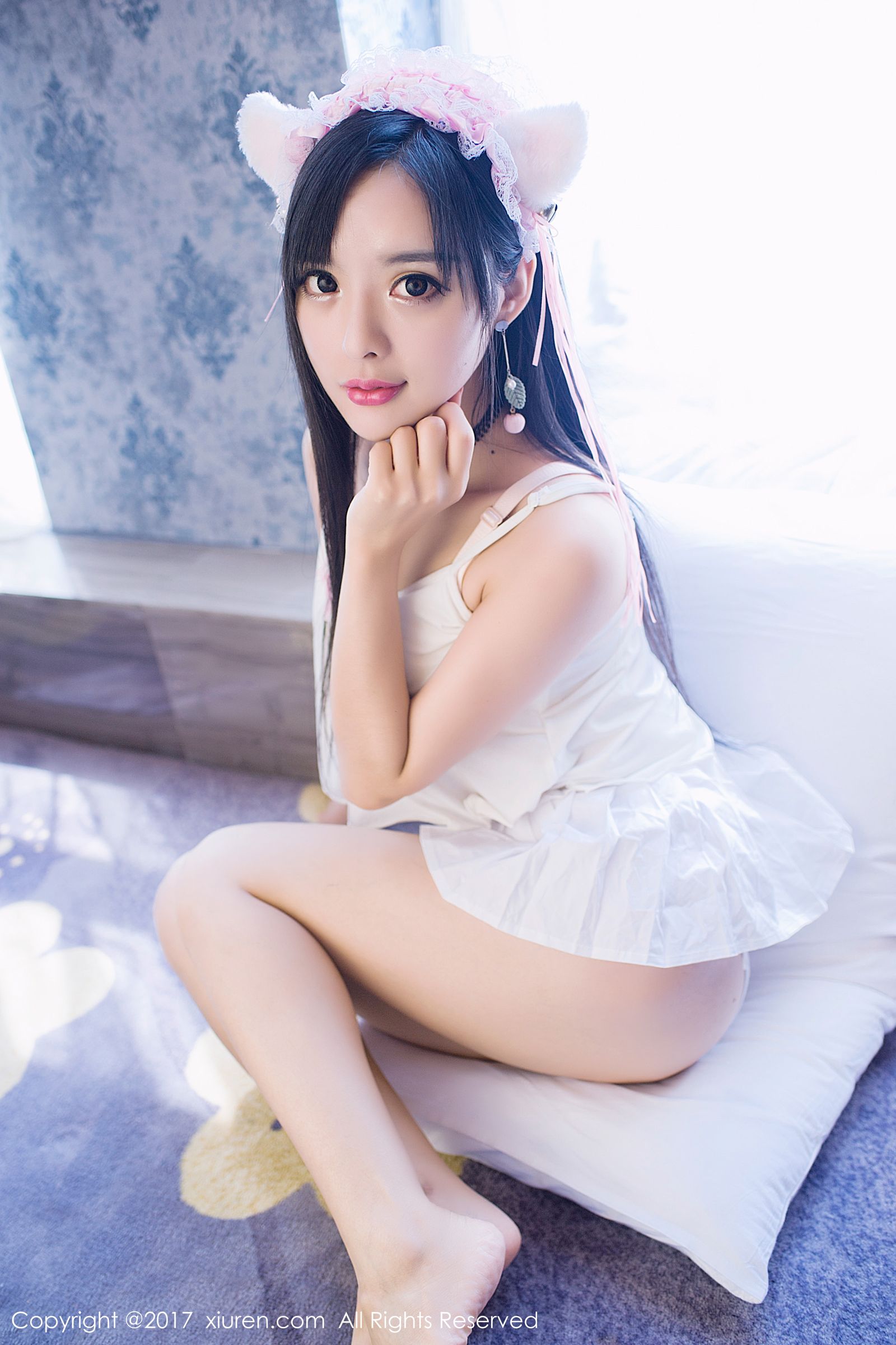 美娇娘柠檬baby 白色吊带小猫女