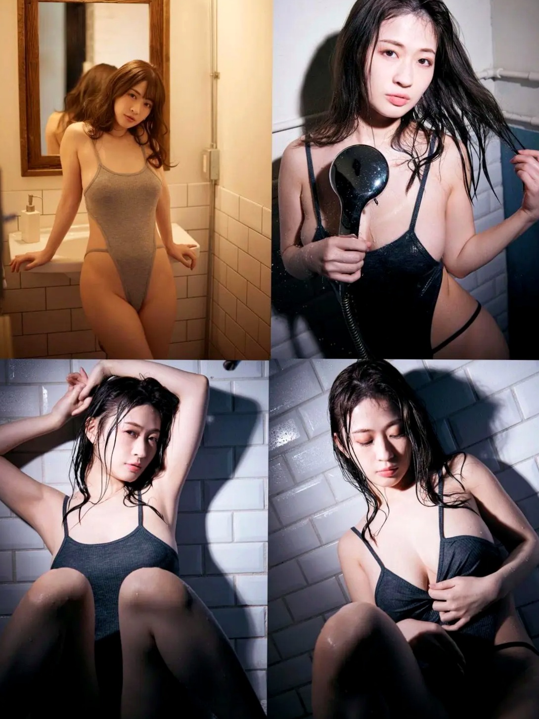 メイリ - 彼女と官能的な时间:浴室湿发诱惑与室内私房性感写真