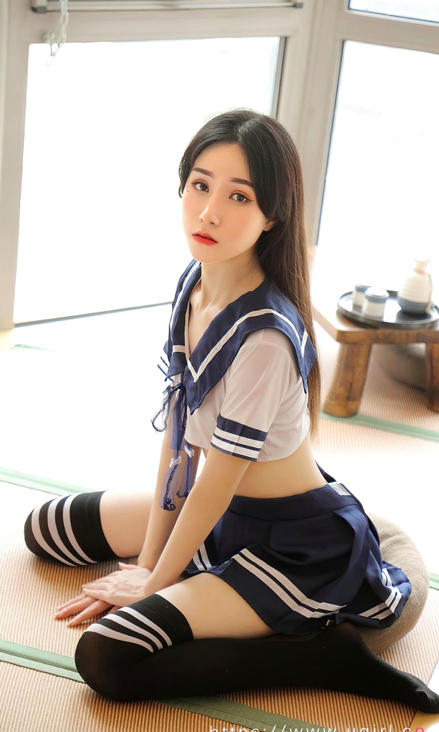 UGirlsApp尤果圈爱尤物-2524-茯苓-《心之弦》日系JK水手服写真,室内清纯与性感诱惑私房精选