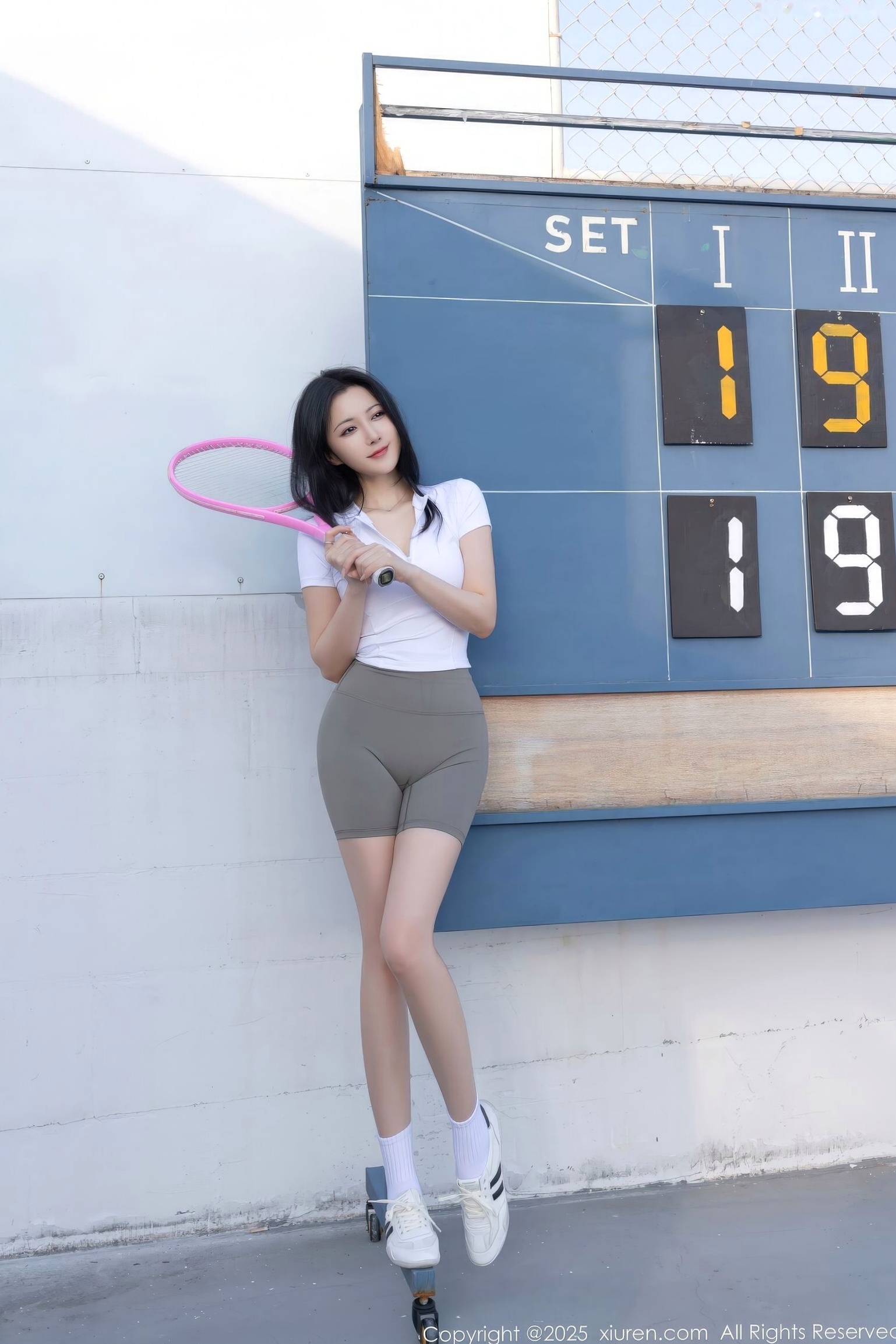 XiuRen秀人网-11106-鱼子酱Fish-网球场阳光运动风写真 极品白嫩女神性感诱惑