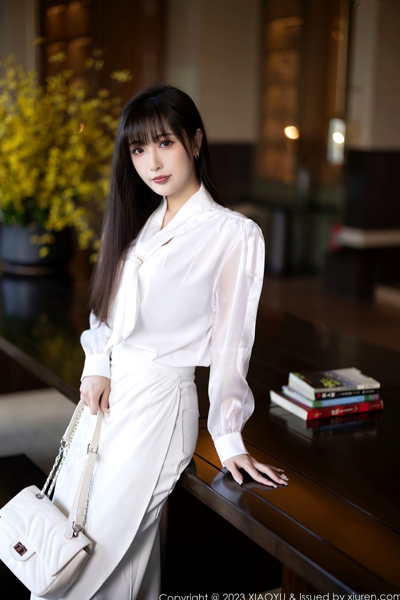 XiaoYu语画界-1088-林星阑-室内私房诱惑-白色连衣长裙与性感内衣-气质御女郎写真-2023.08.09