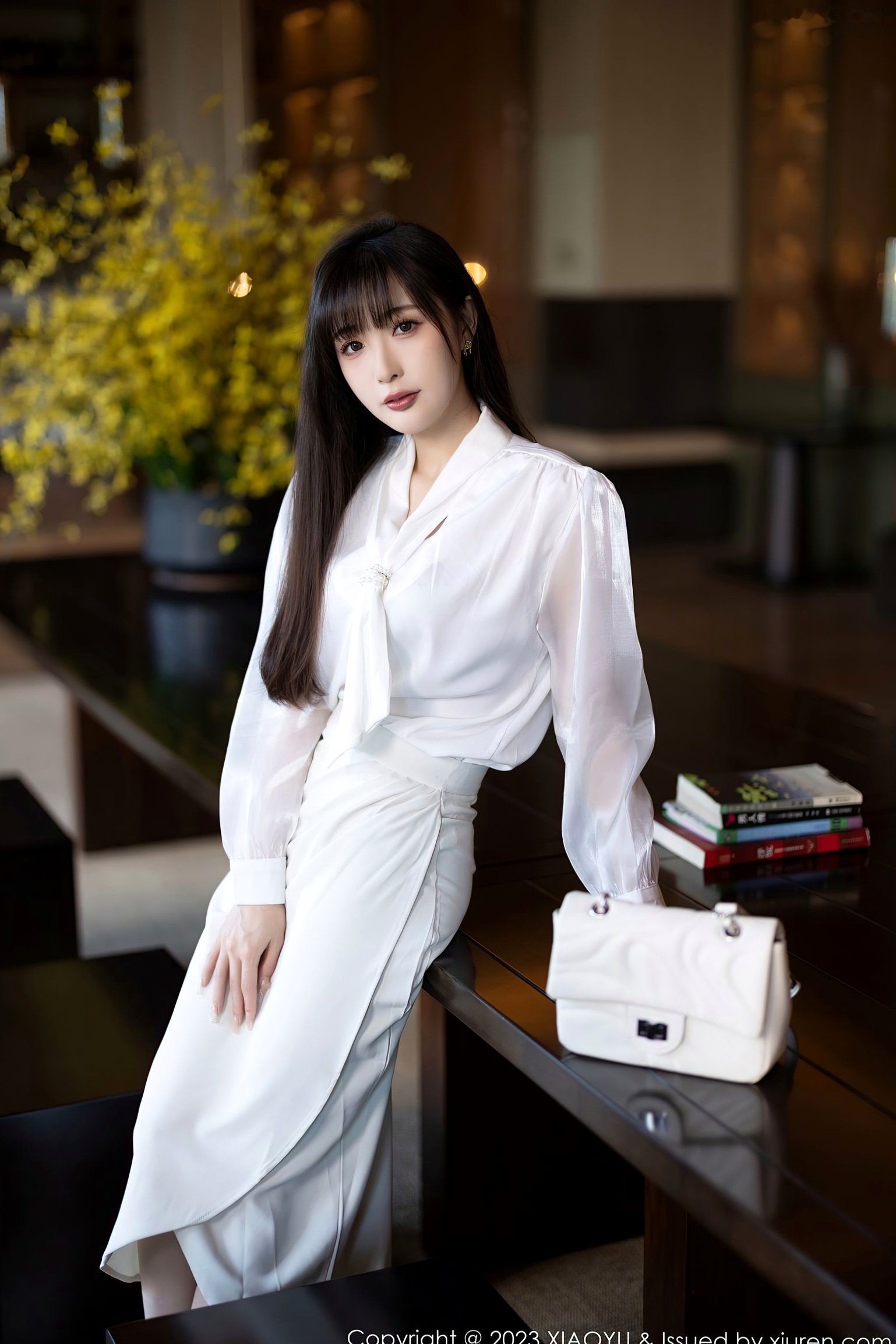 XiaoYu语画界-1088-林星阑-室内私房诱惑-白色连衣长裙与性感内衣-气质御女郎写真-2023.08.09